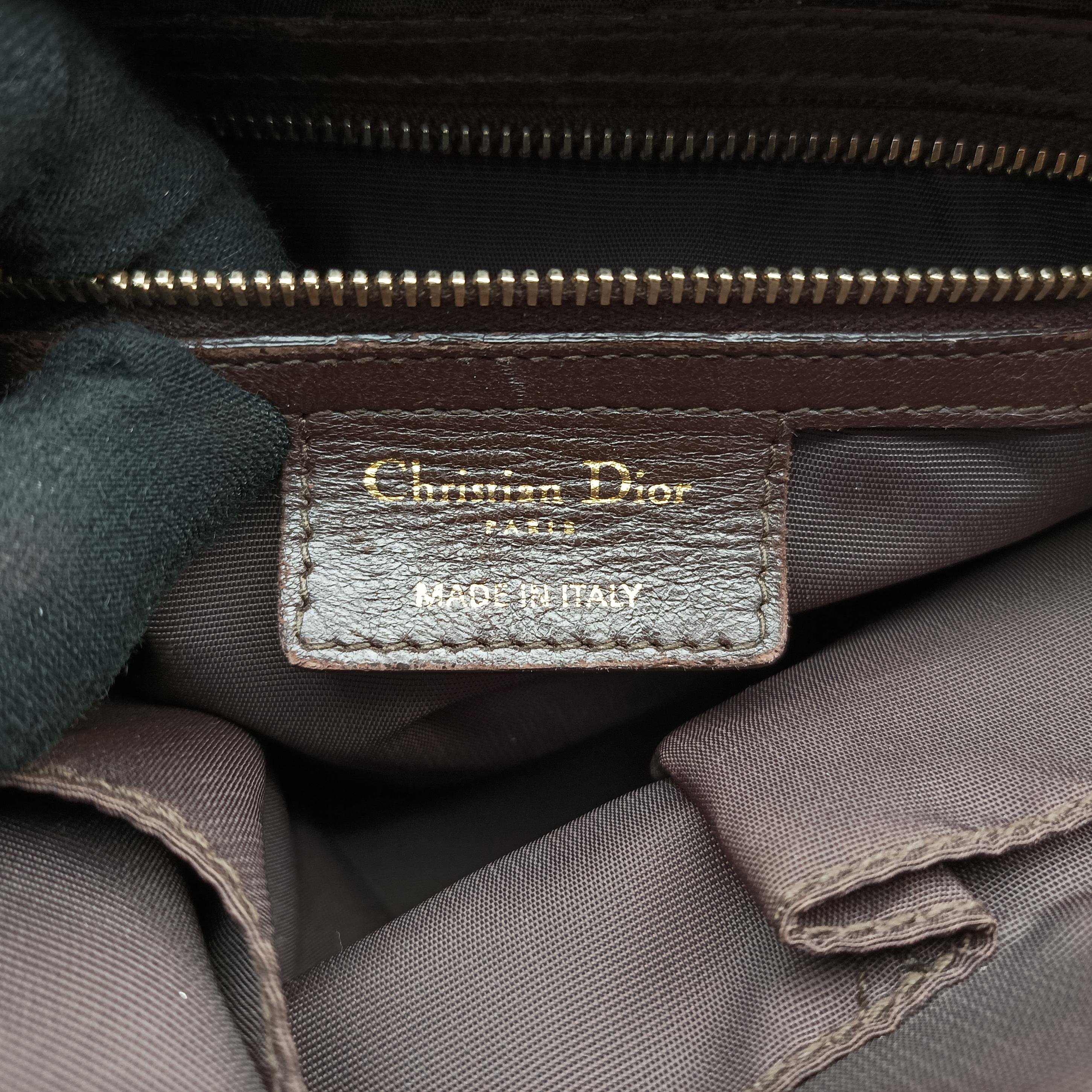 Pre-owned Christian Dior Granville Brown lambskin  shoulderbag | stylenewstar