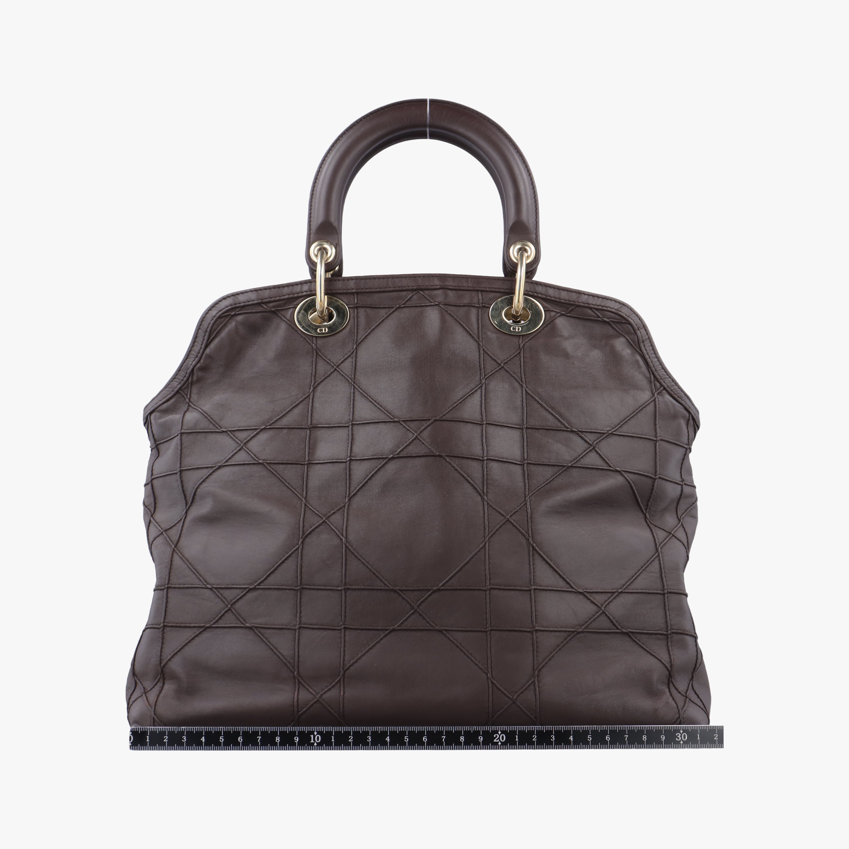 Pre-owned Christian Dior Granville Brown lambskin  shoulderbag | stylenewstar