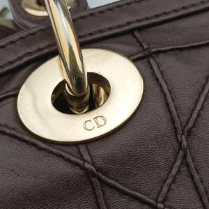 Pre-owned Christian Dior Granville Brown lambskin  shoulderbag | stylenewstar