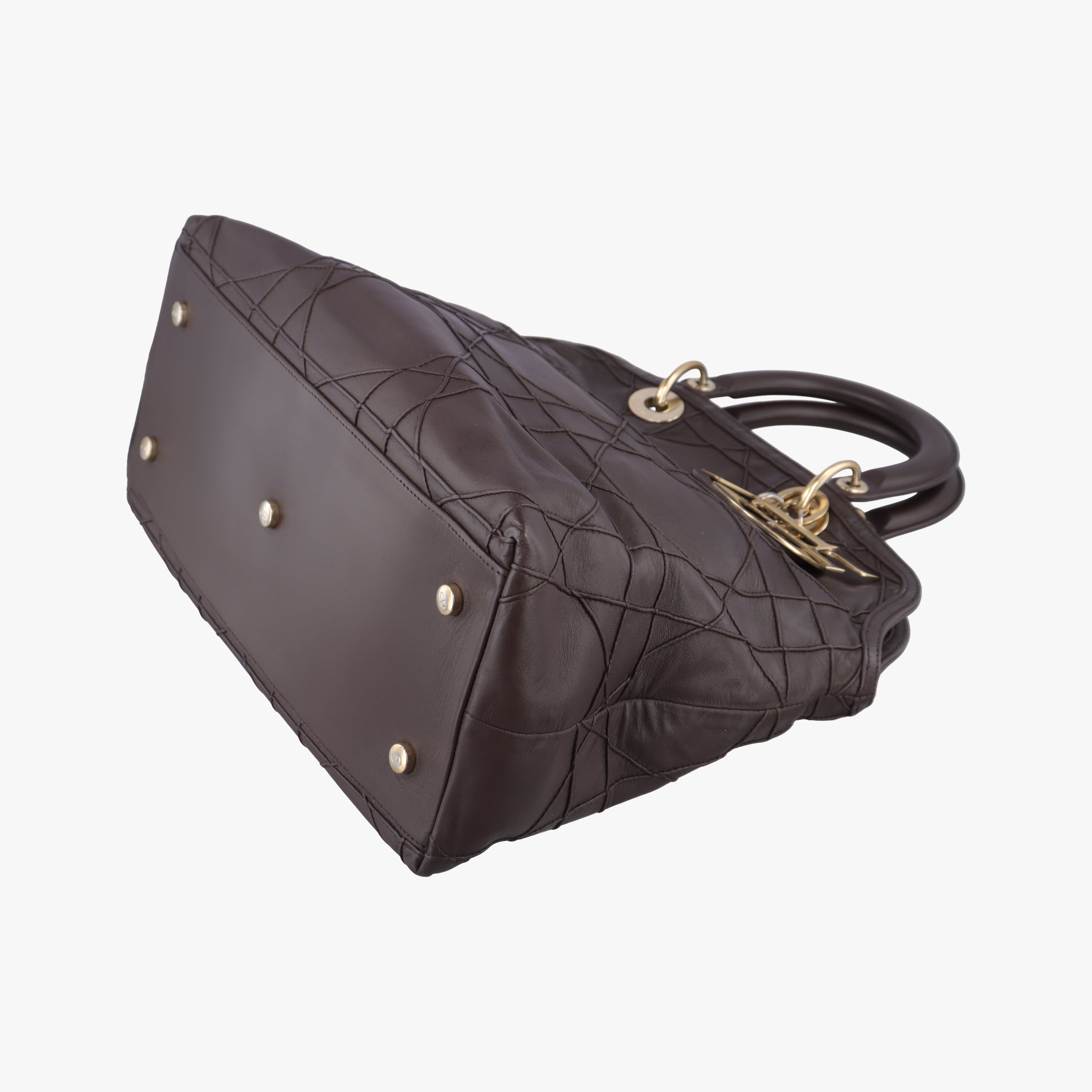 Pre-owned Christian Dior Granville Brown lambskin  shoulderbag | stylenewstar