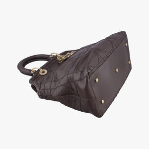 Pre-owned Christian Dior Granville Brown lambskin  shoulderbag | stylenewstar