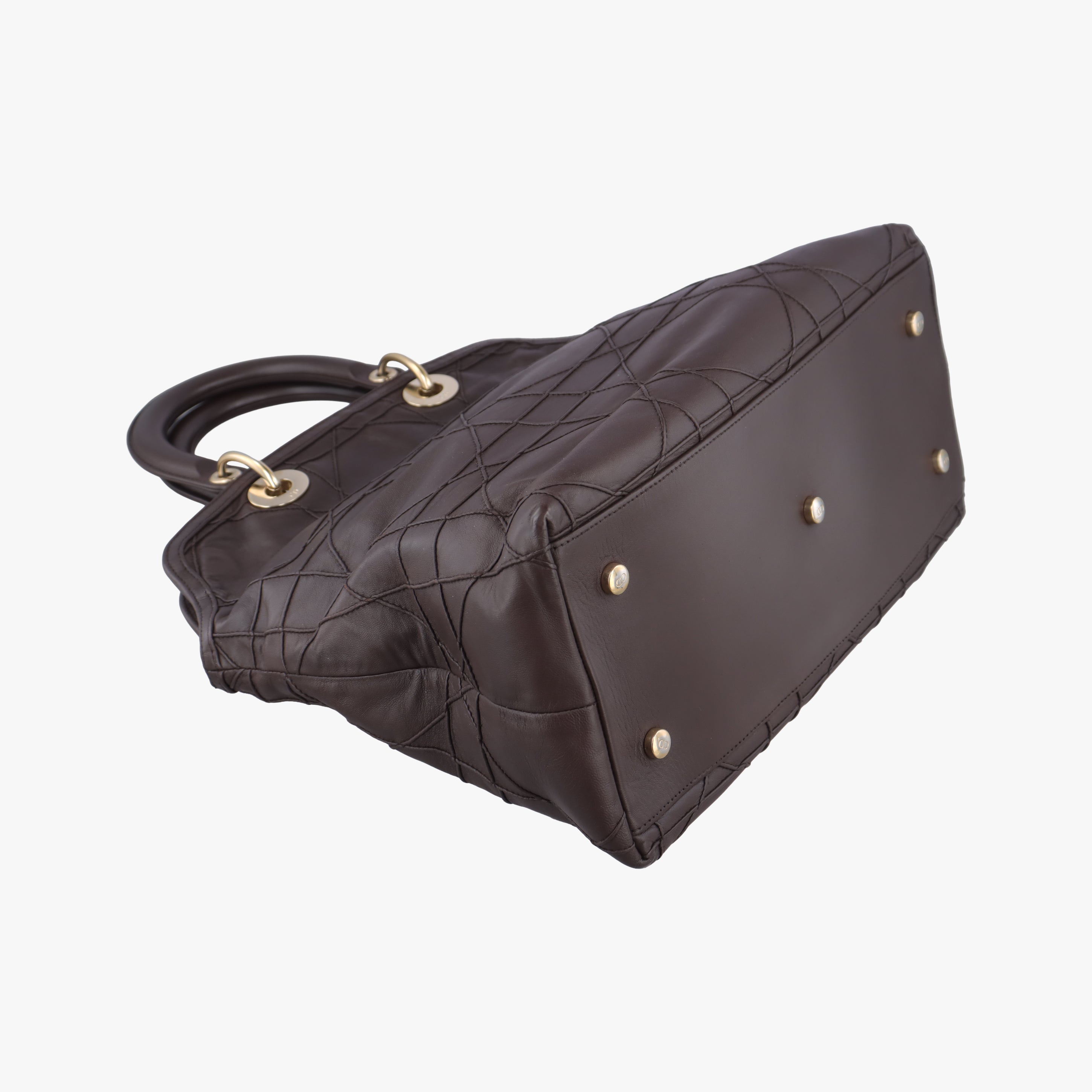 Pre-owned Christian Dior Granville Brown lambskin  shoulderbag | stylenewstar