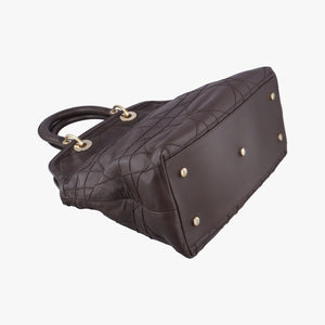 Pre-owned Christian Dior Granville Brown lambskin  shoulderbag | stylenewstar