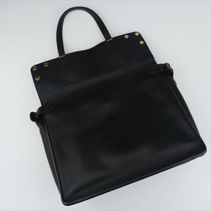 Pre-owned Fendi Flip blackx red x brown Leather× Suede 8BT302 shoulderbag | stylenewstar