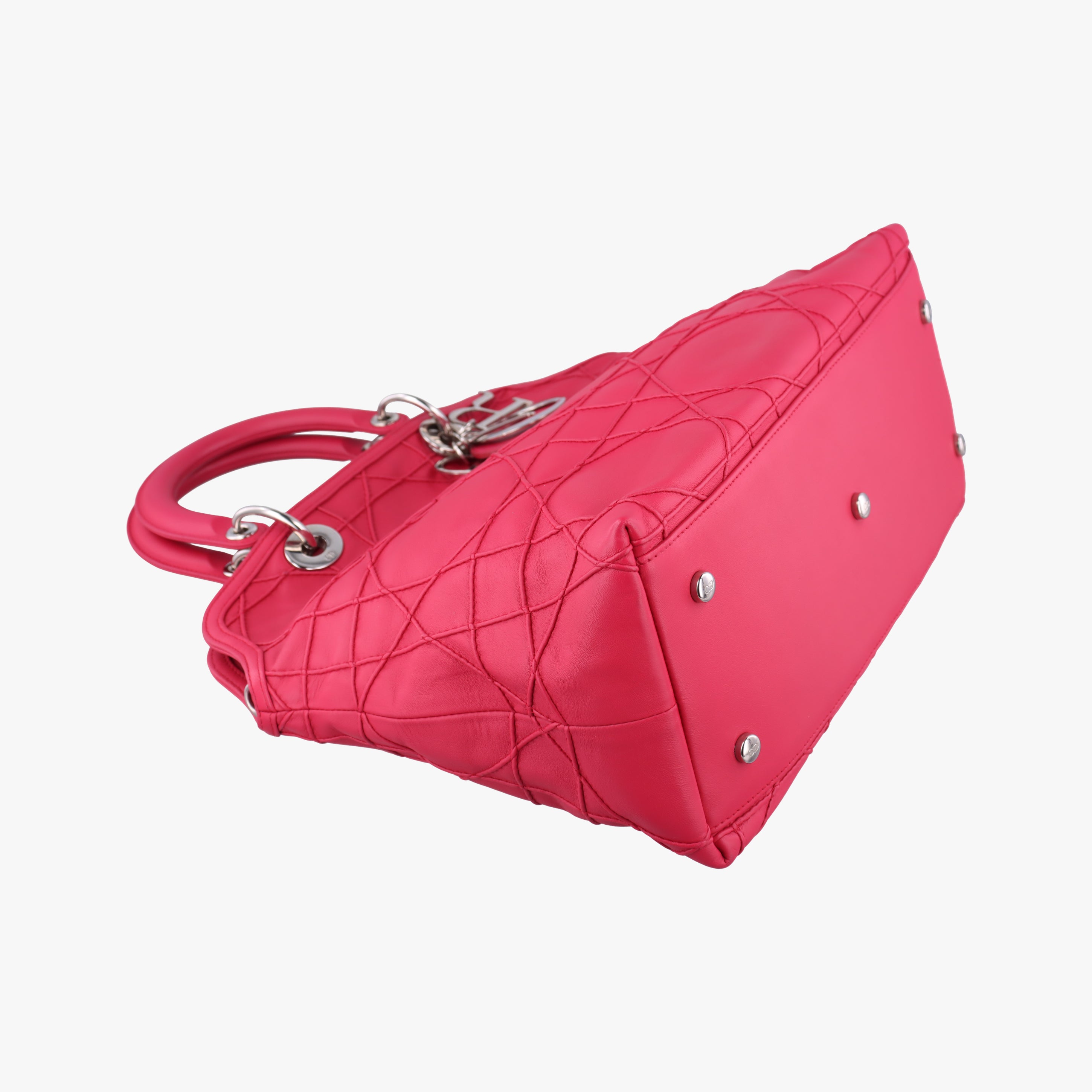Pre-owned Christian Dior Granville Rose Red lambskin  shoulderbag | stylenewstar