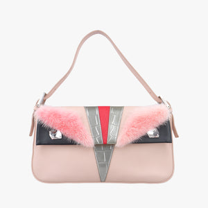 Pre-owned Fendi BAGUETTE Pink×Multicolour Leather 8BR600 handbag | stylenewstar