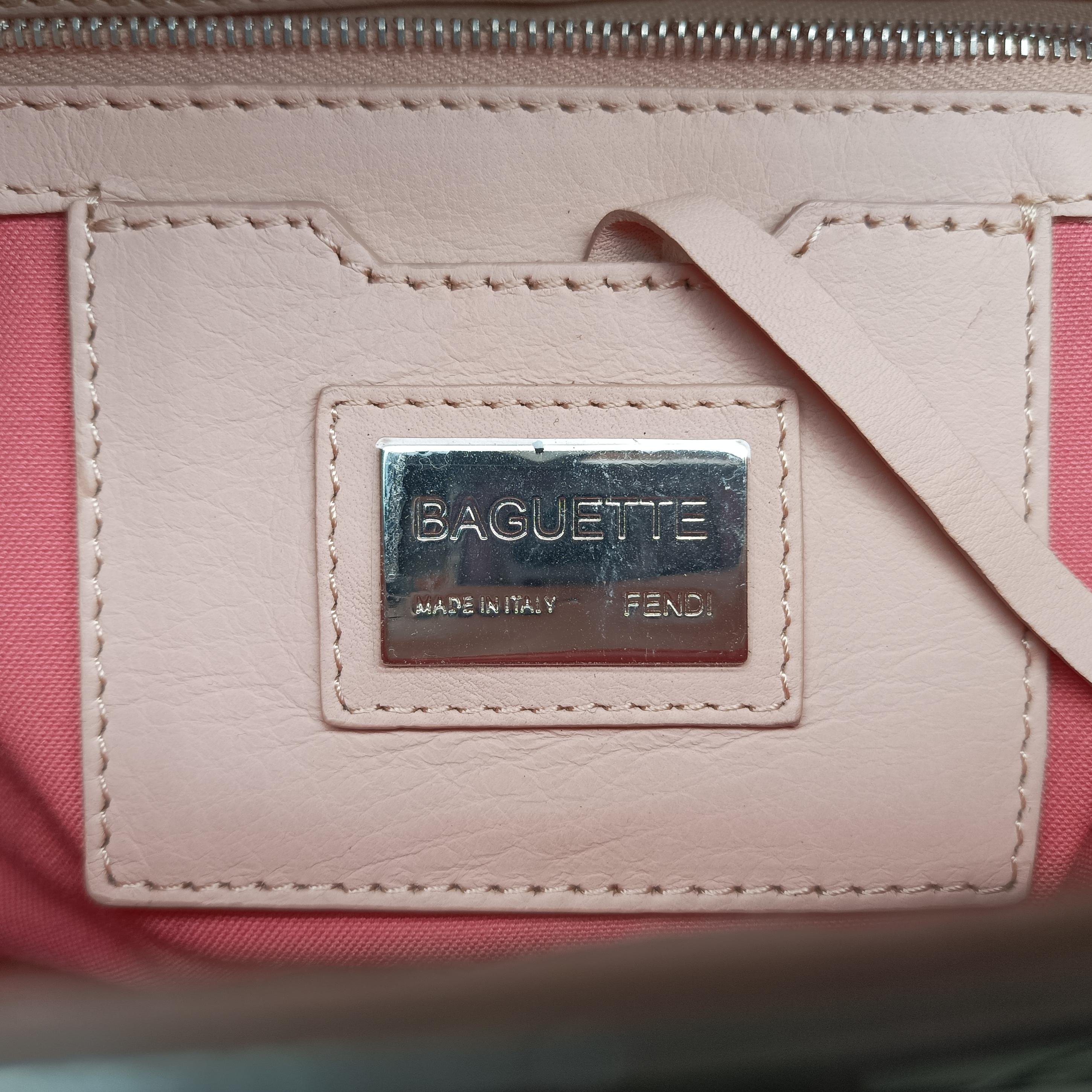 Pre-owned Fendi BAGUETTE Pink×Multicolour Leather 8BR600 handbag | stylenewstar