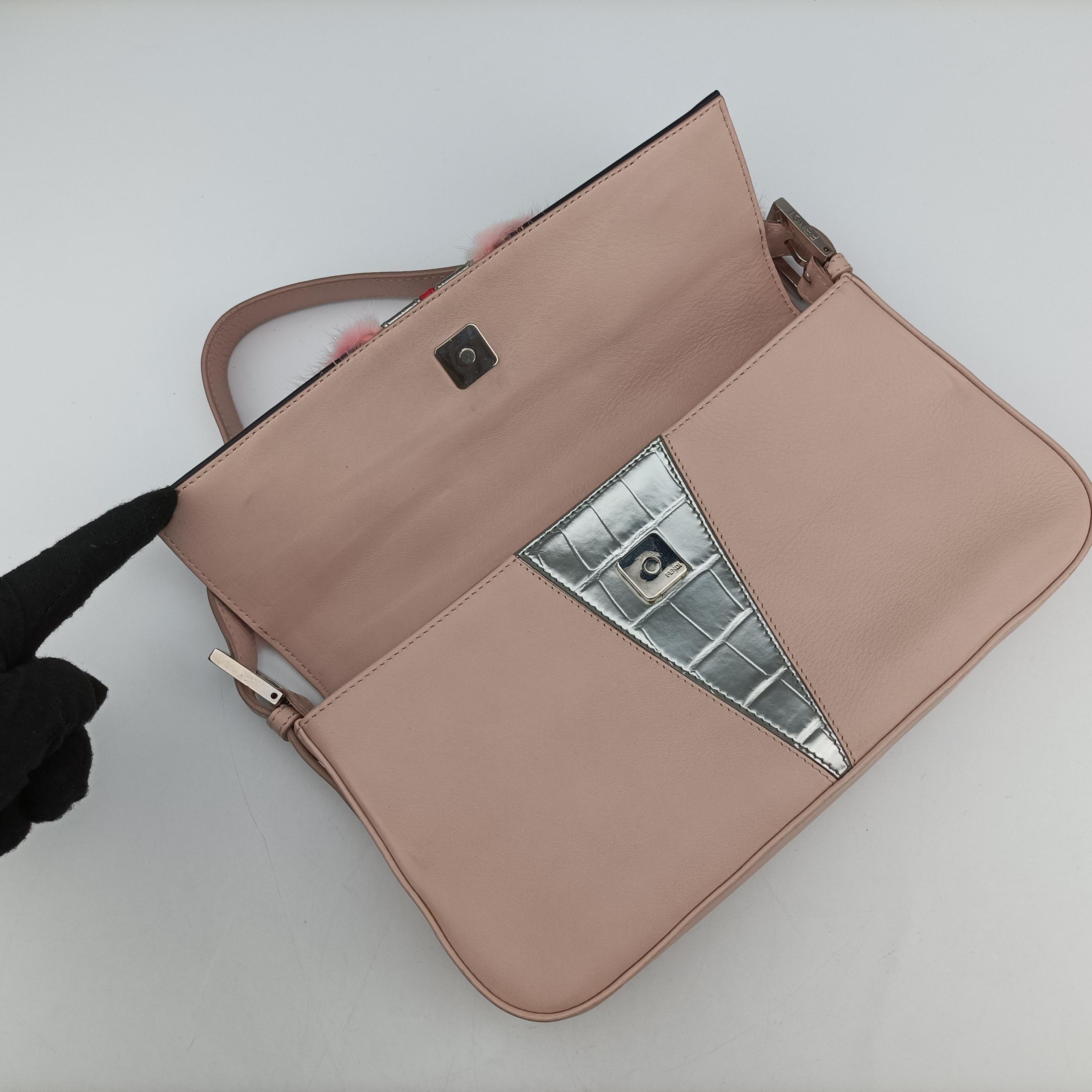 Pre-owned Fendi BAGUETTE Pink×Multicolour Leather 8BR600 handbag | stylenewstar