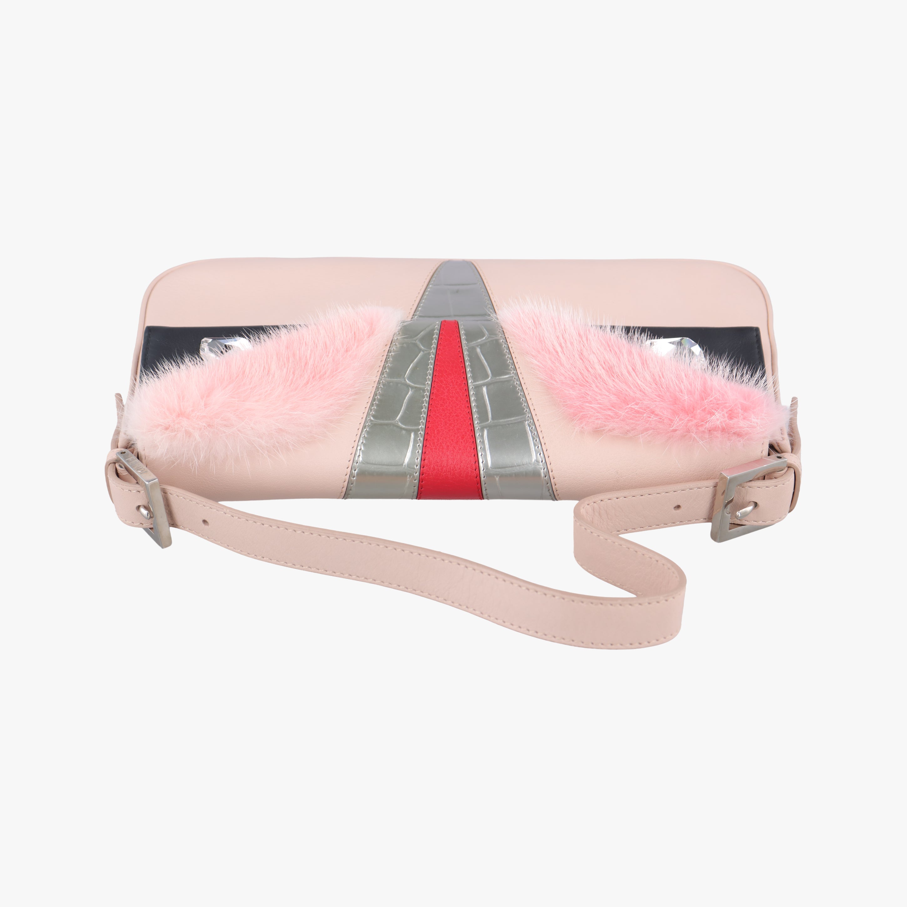 Pre-owned Fendi BAGUETTE Pink×Multicolour Leather 8BR600 handbag | stylenewstar