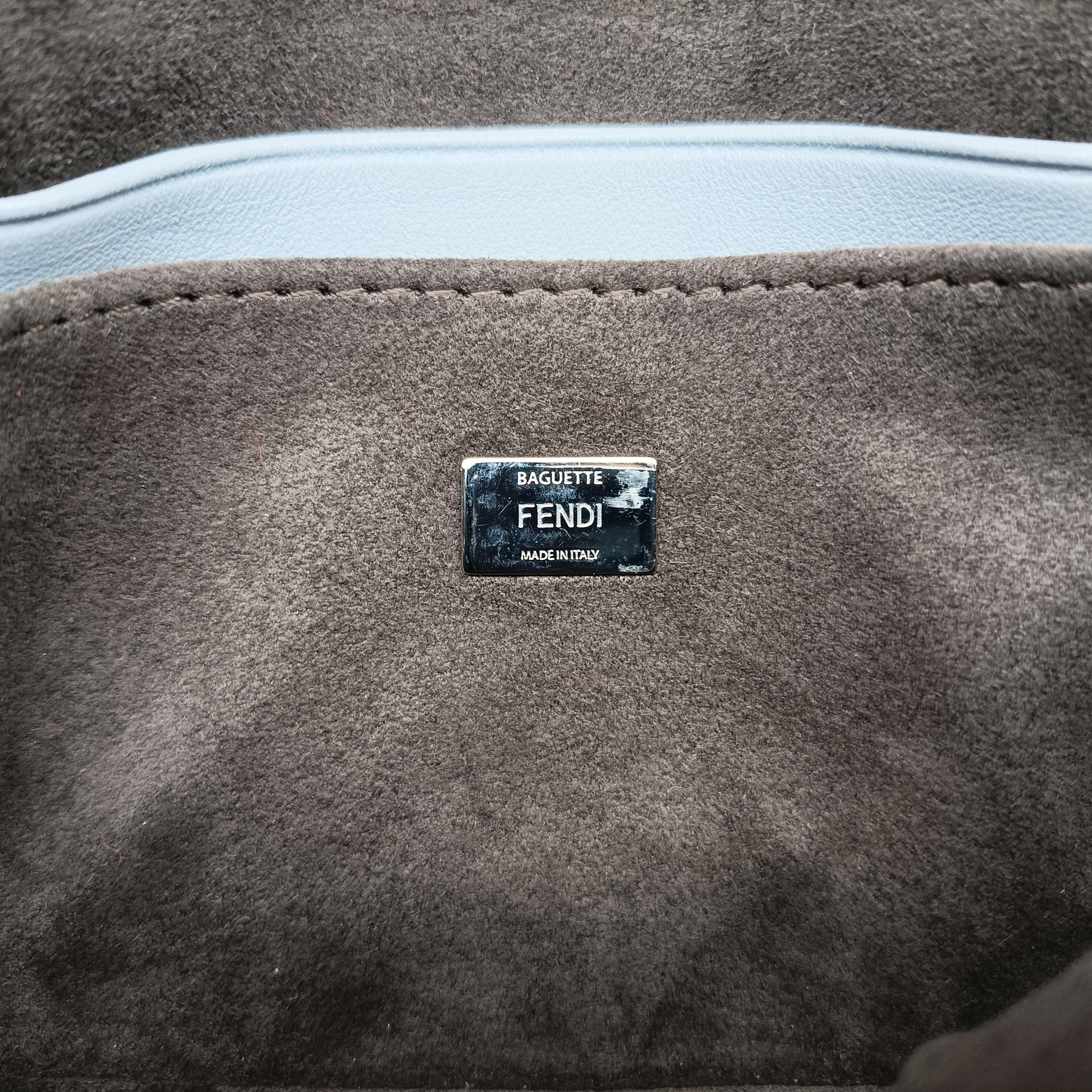 Pre-owned Fendi monster micro Baguette Blue×Multicolour Leather 8M0354 shoulderbag | stylenewstar