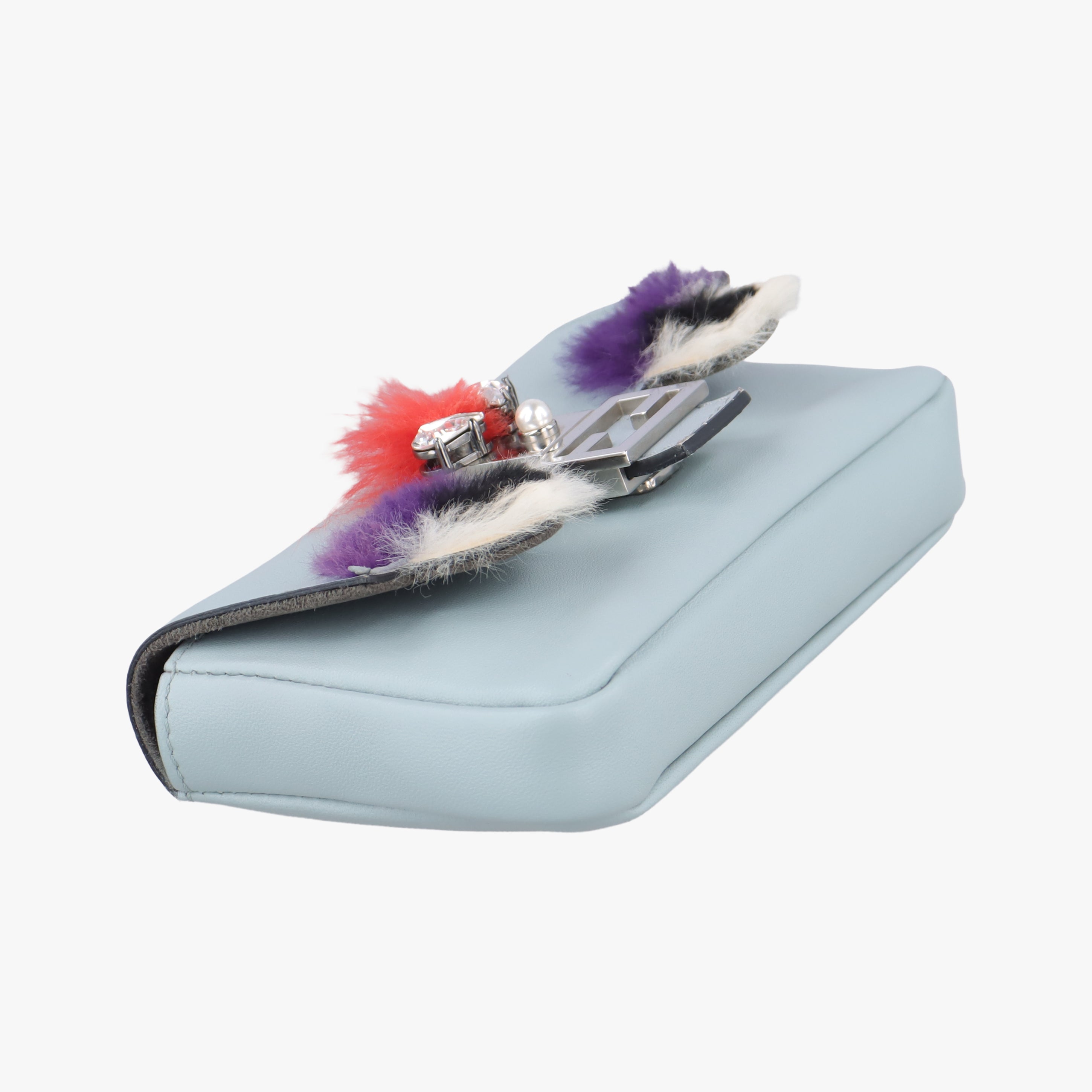 Pre-owned Fendi monster micro Baguette Blue×Multicolour Leather 8M0354 shoulderbag | stylenewstar