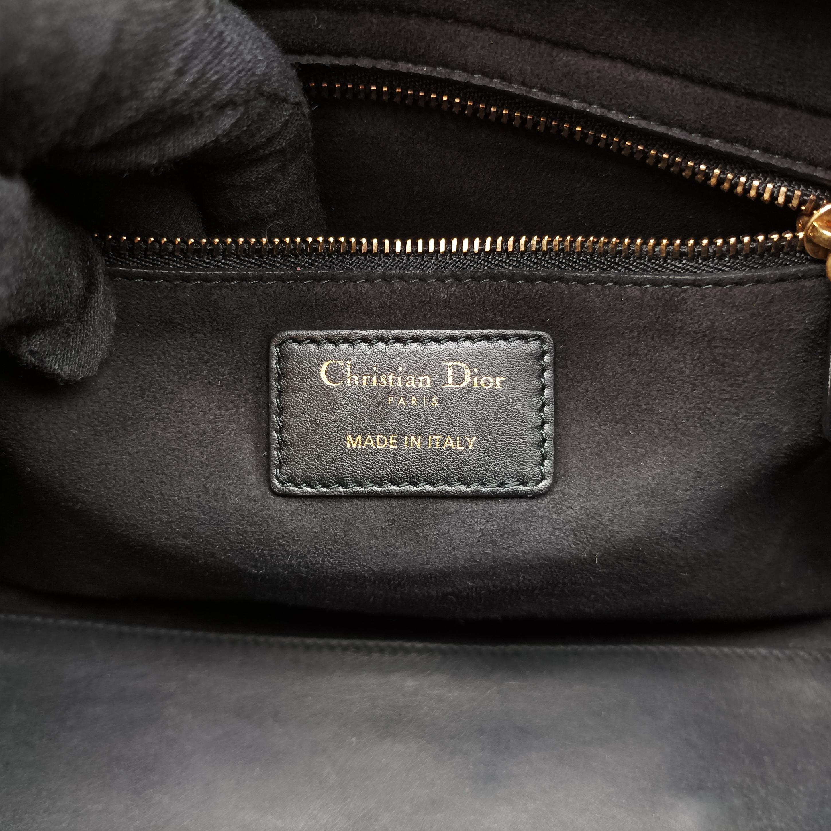 Pre-owned Christian Dior Lady Dior Black×Multicolor Leather  shoulderbag | stylenewstar