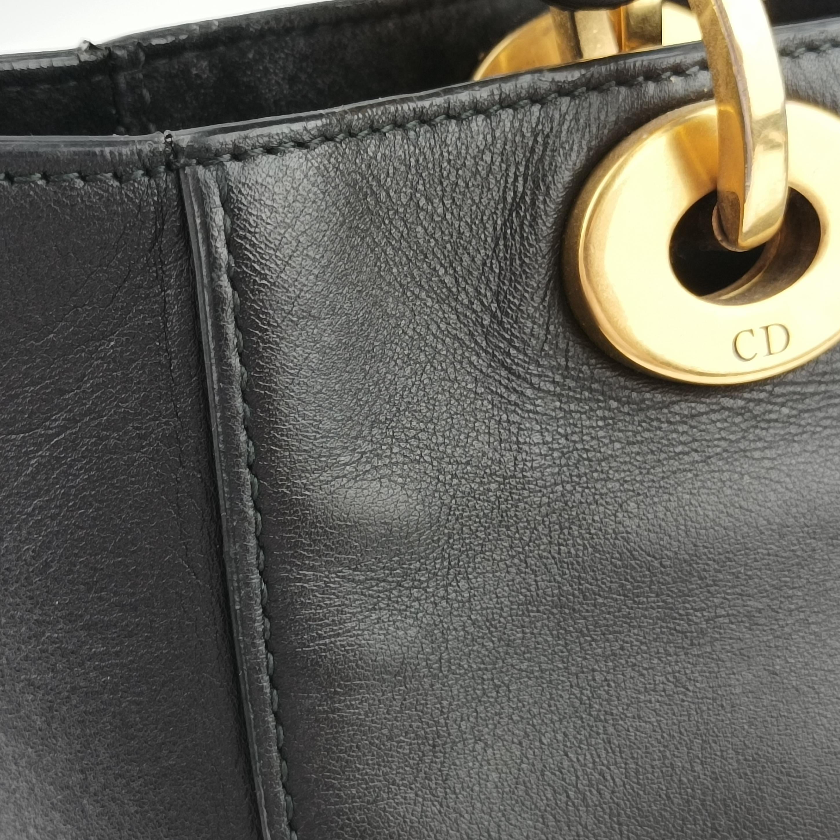 Pre-owned Christian Dior Lady Dior Black×Multicolor Leather  shoulderbag | stylenewstar