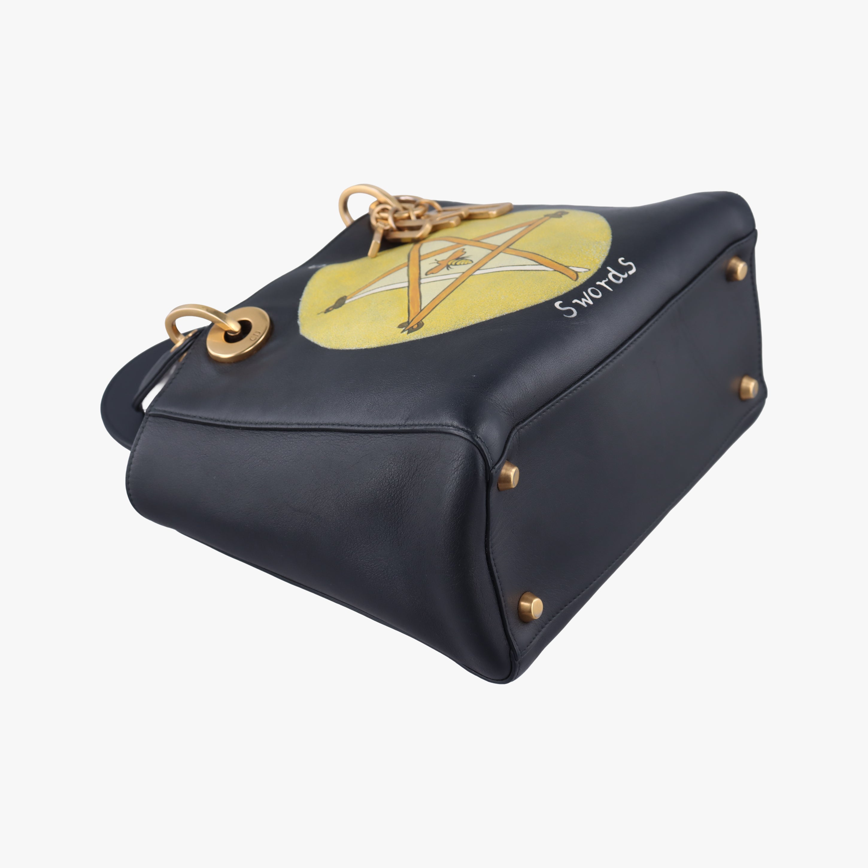 Pre-owned Christian Dior Lady Dior Black×Multicolor Leather  shoulderbag | stylenewstar