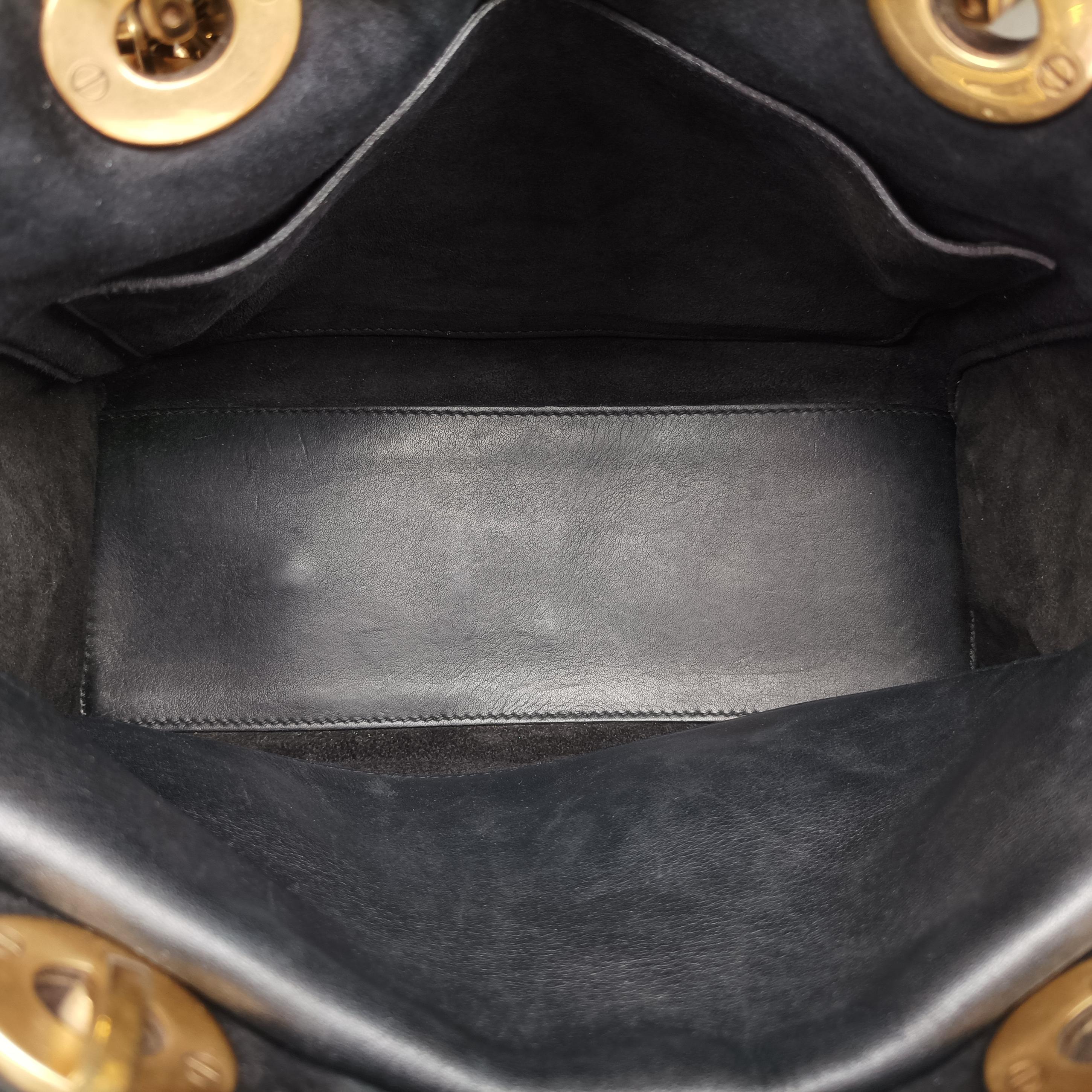 Pre-owned Christian Dior Lady Dior Black×Multicolor Leather  shoulderbag | stylenewstar