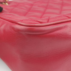 Pre-owned Chanel Matelasse Red lambskin  shoulderbag | stylenewstar
