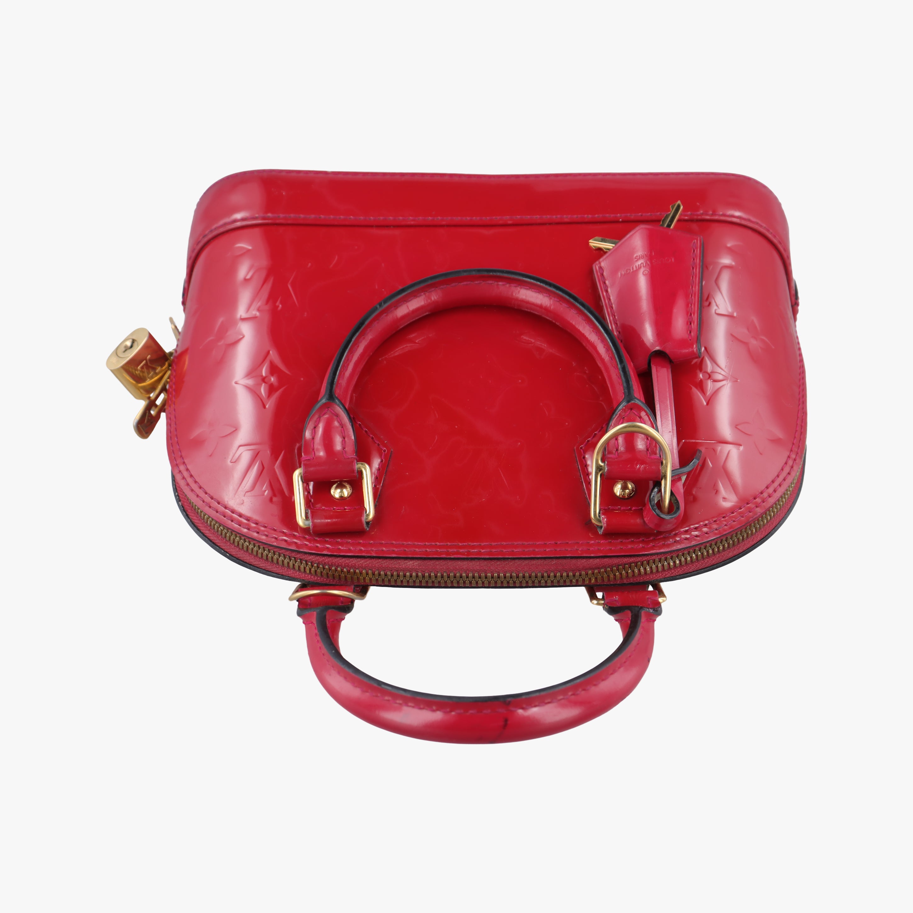 Pre-owned Louis Vuitton Alma BB pomme d'amour Vernis M91606 shoulderbag | stylenewstar