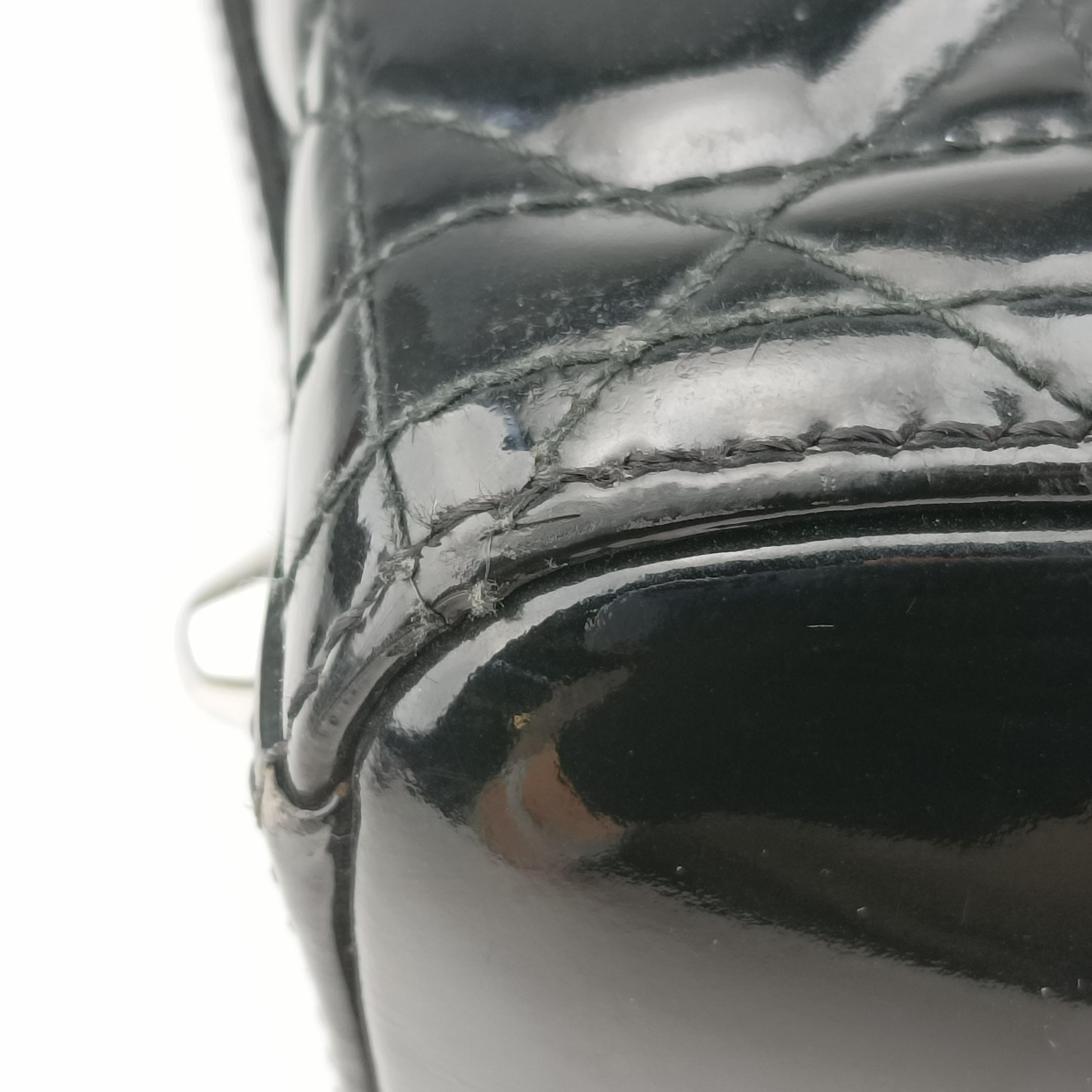 Pre-owned Christian Dior Lady Dior Black Patent  handbag | stylenewstar