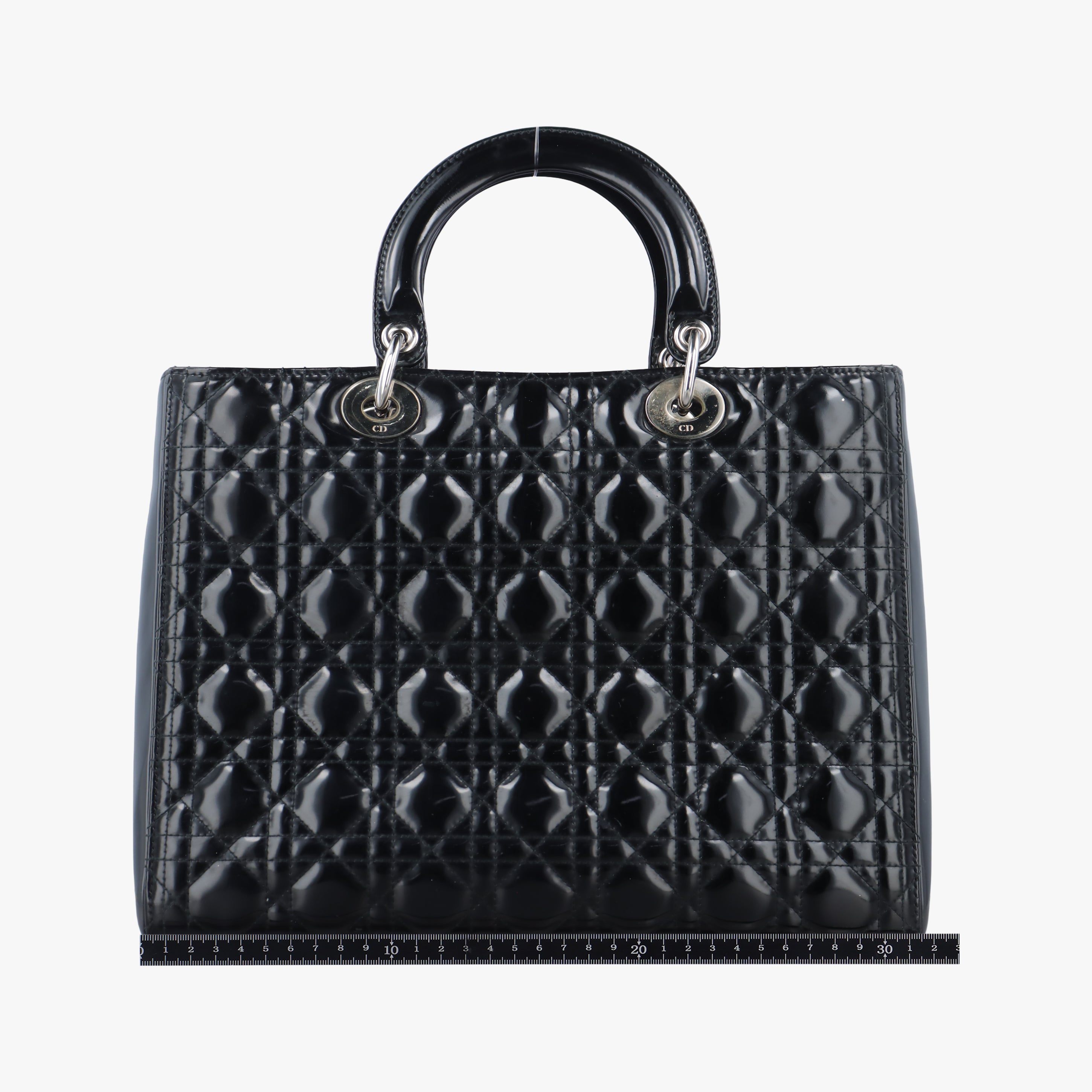 Pre-owned Christian Dior Lady Dior Black Patent  handbag | stylenewstar