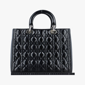 Pre-owned Christian Dior Lady Dior Black Patent  handbag | stylenewstar