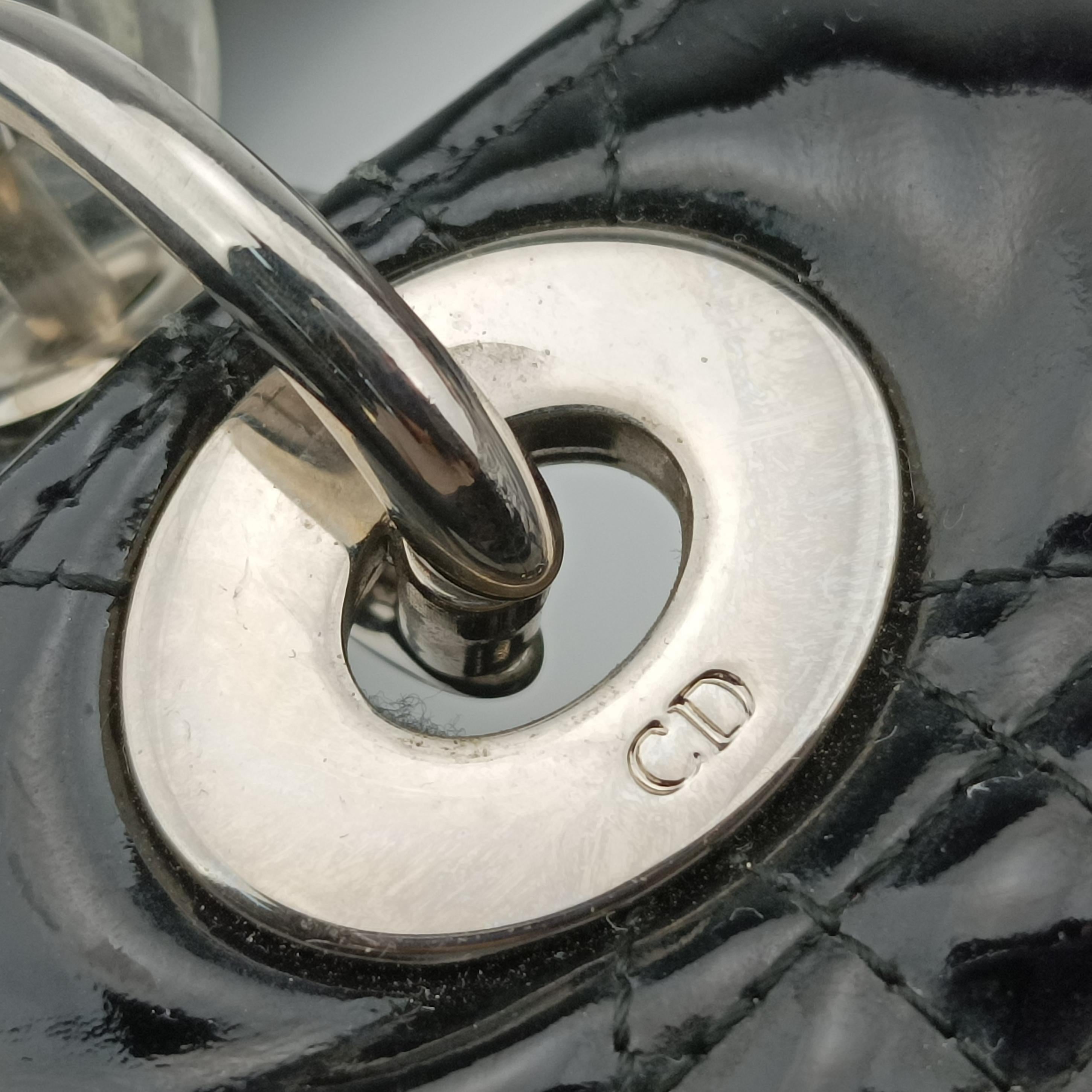 Pre-owned Christian Dior Lady Dior Black Patent  handbag | stylenewstar