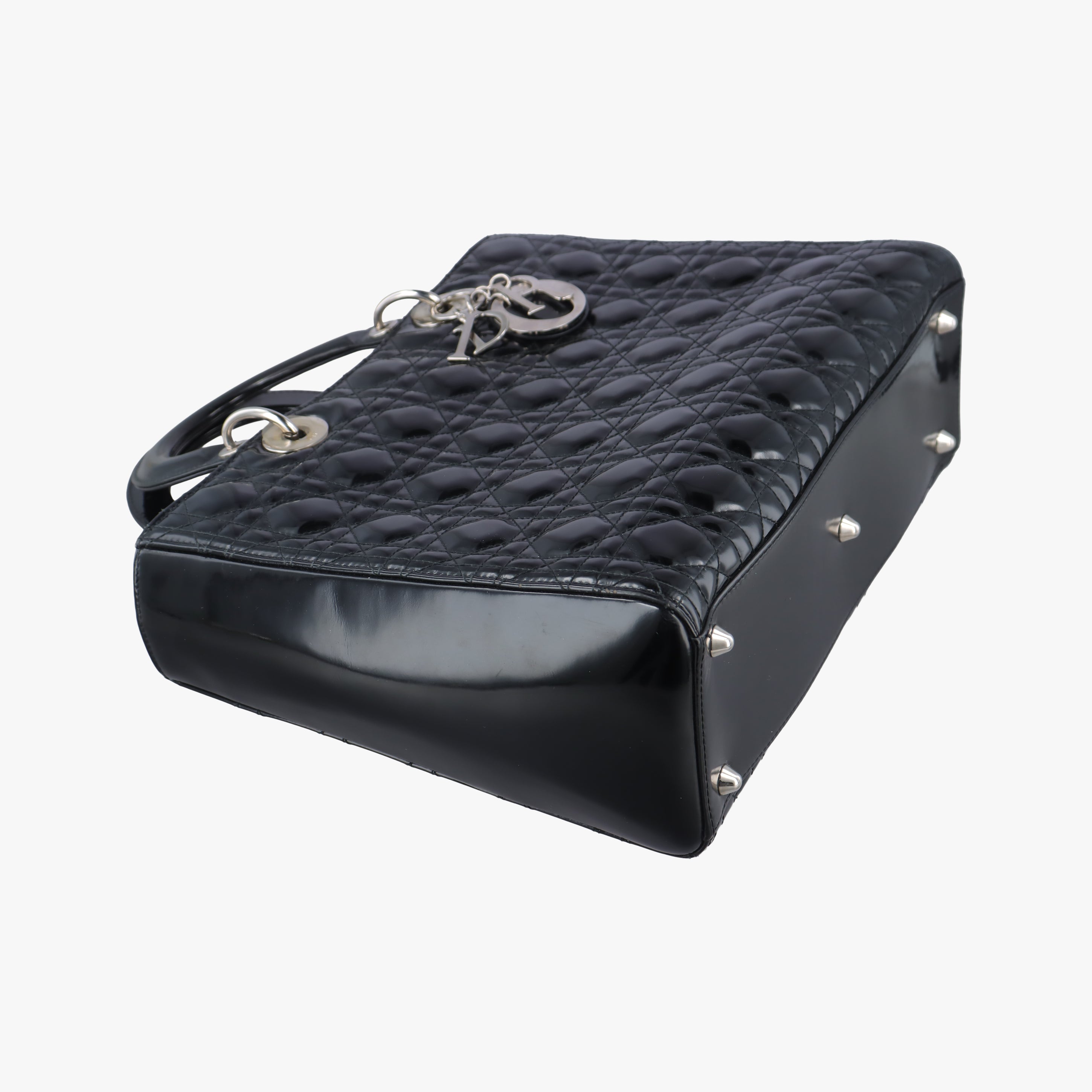 Pre-owned Christian Dior Lady Dior Black Patent  handbag | stylenewstar