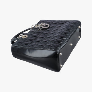 Pre-owned Christian Dior Lady Dior Black Patent  handbag | stylenewstar