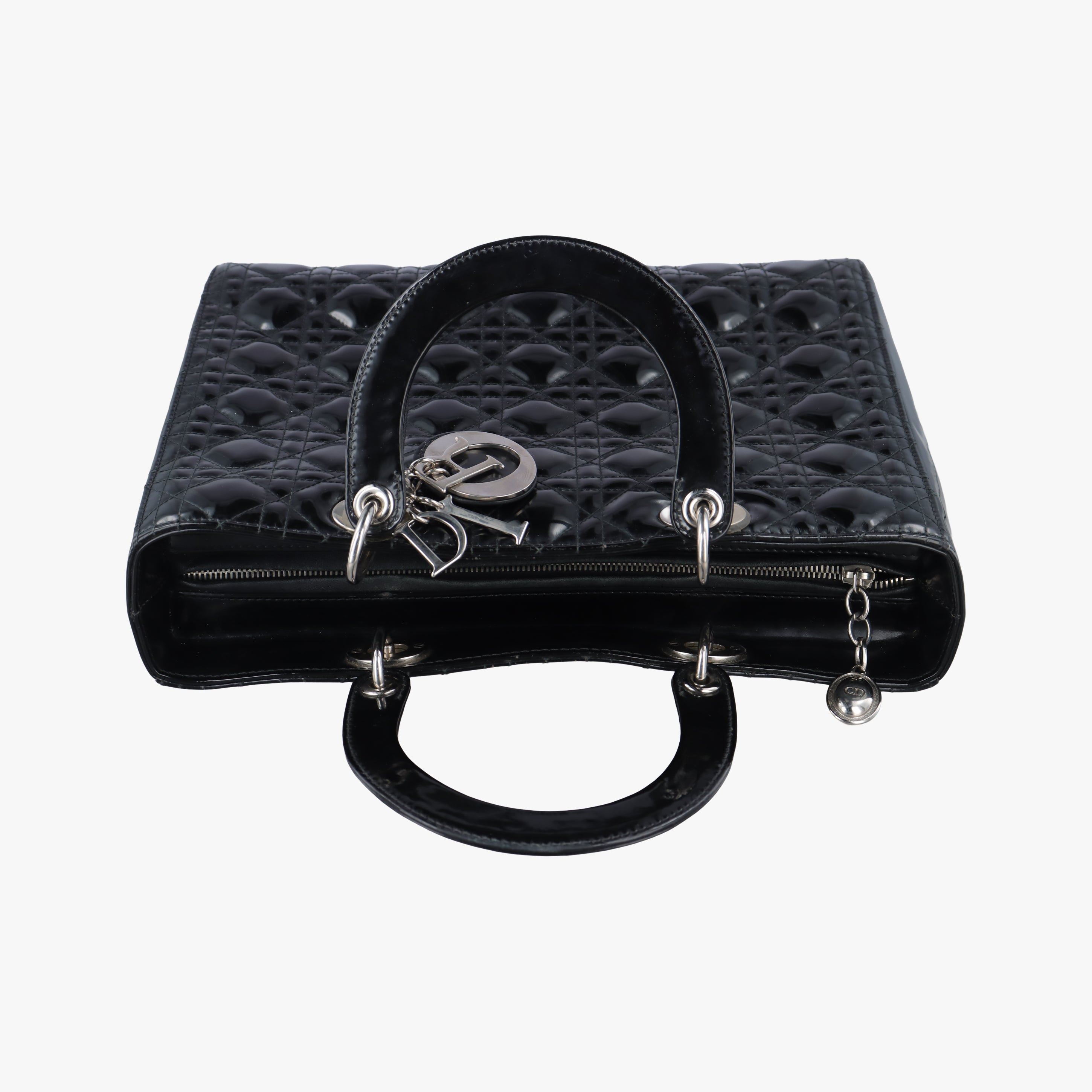 Pre-owned Christian Dior Lady Dior Black Patent  handbag | stylenewstar