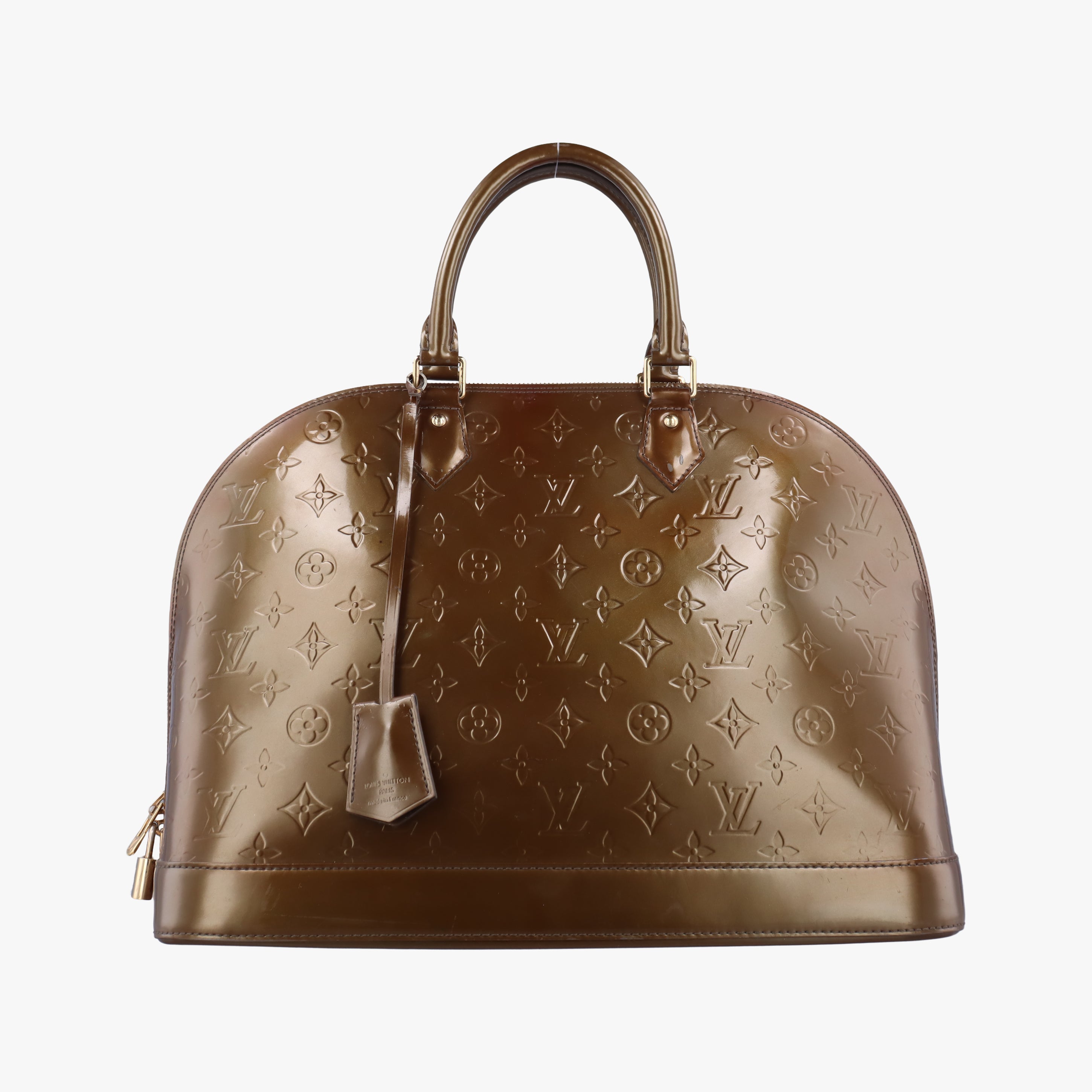 Pre-owned Louis Vuitton Alma GM Beige Poudre Vernis M91753 handbag | stylenewstar