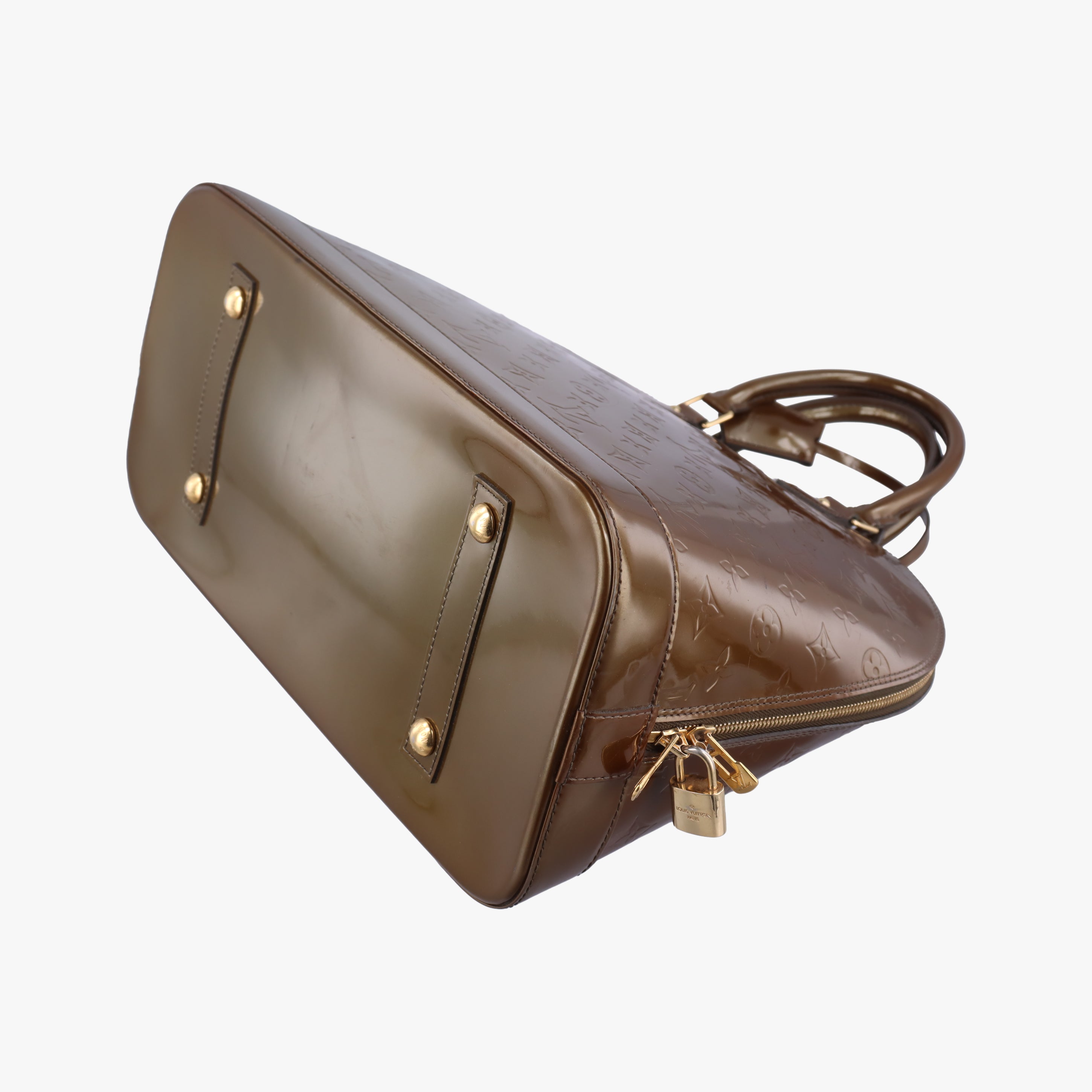 Pre-owned Louis Vuitton Alma GM Beige Poudre Vernis M91753 handbag | stylenewstar