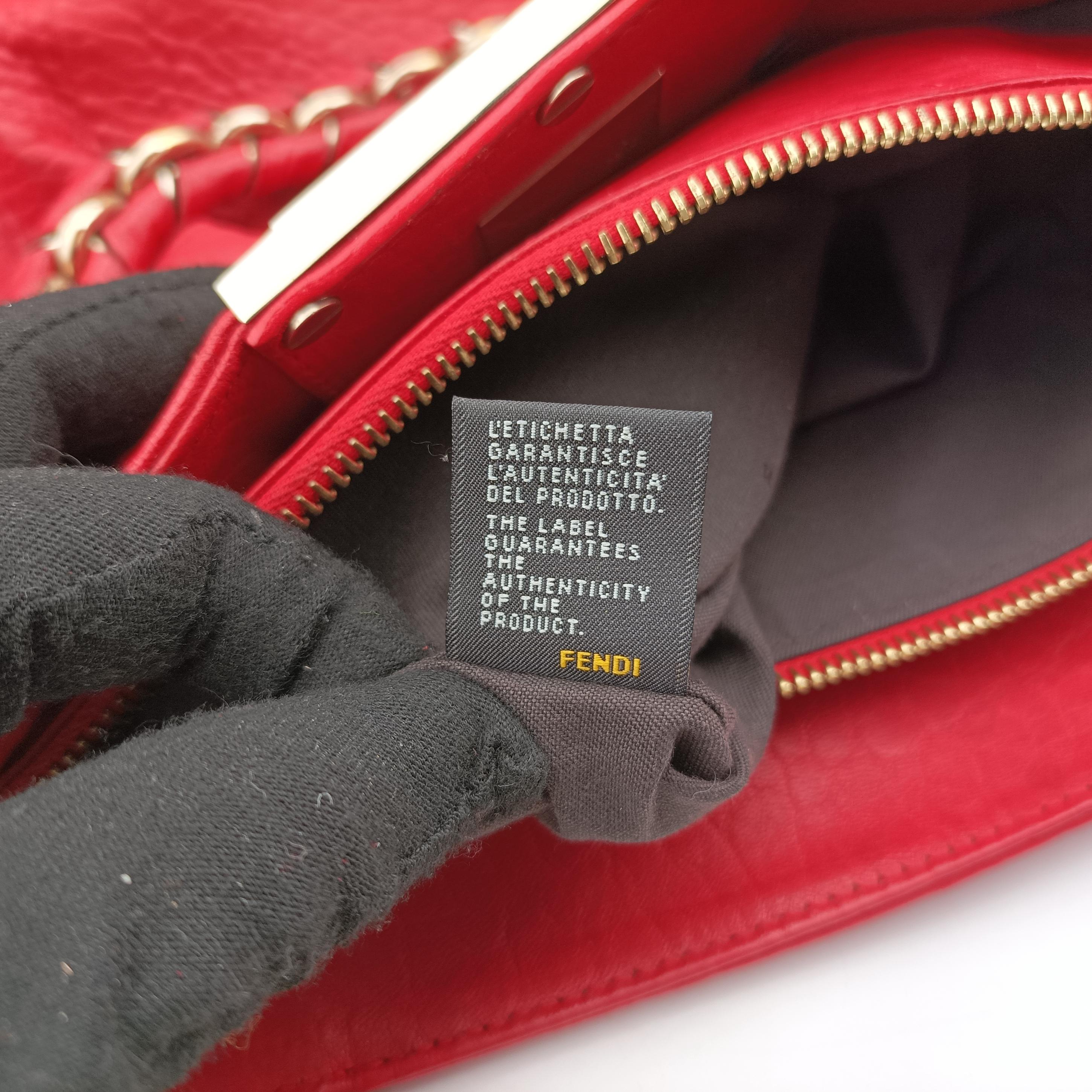 Secondhand Fendi Mia Red Leather 8BR616 shoulderbag | stylenewstar