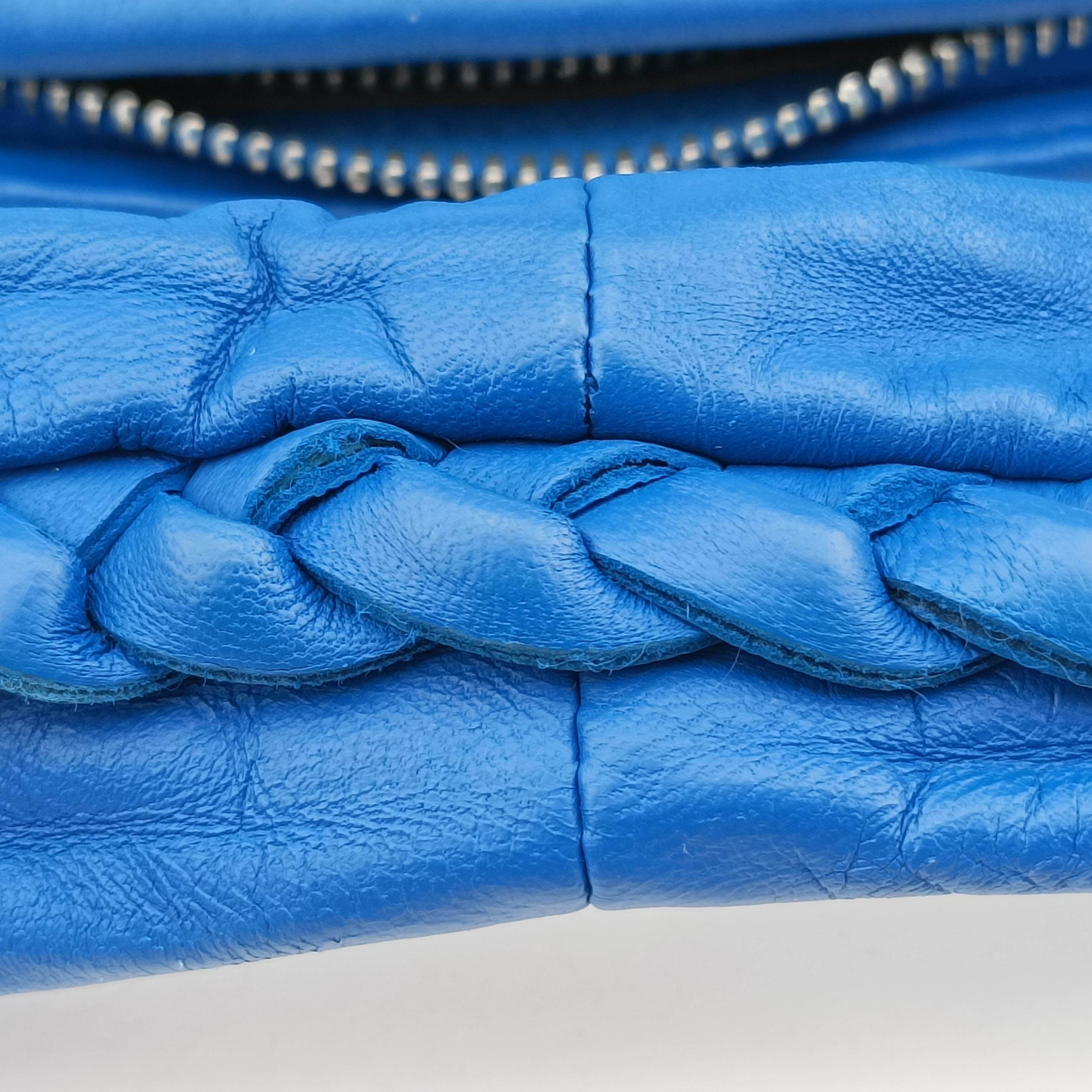 Secondhand Bottega Veneta Intrecciato Blue lambskin  shoulderbag | stylenewstar