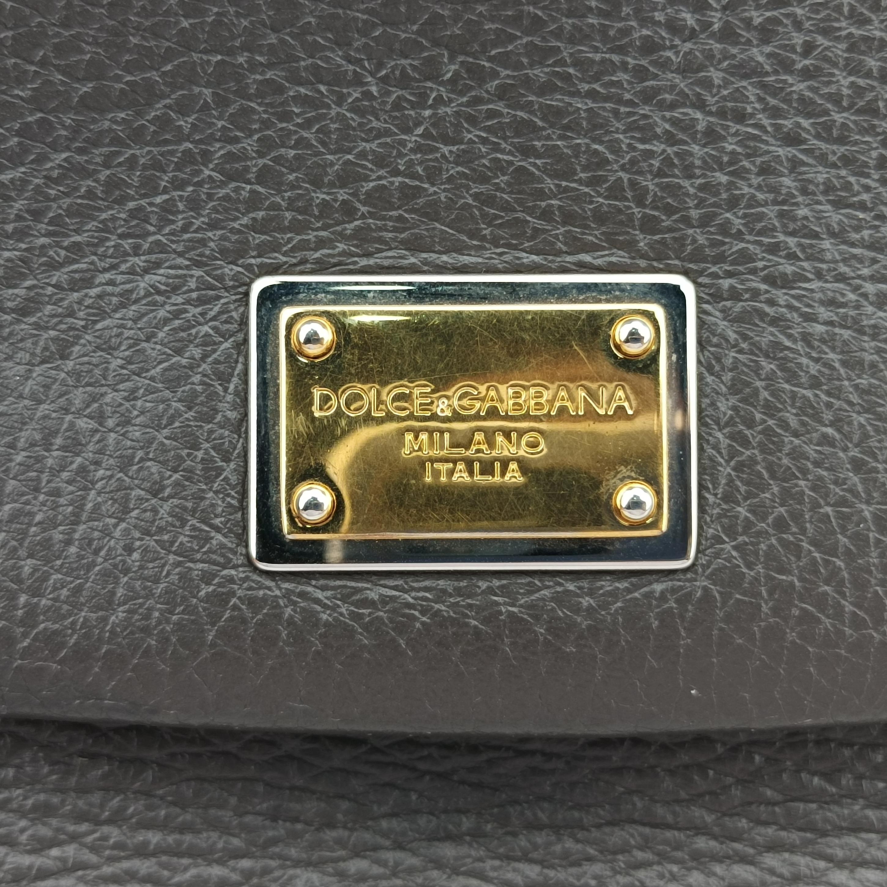 Vintage Dolce & Gabbana SICILY Dark Gray Leather  shoulderbag | stylenewstar