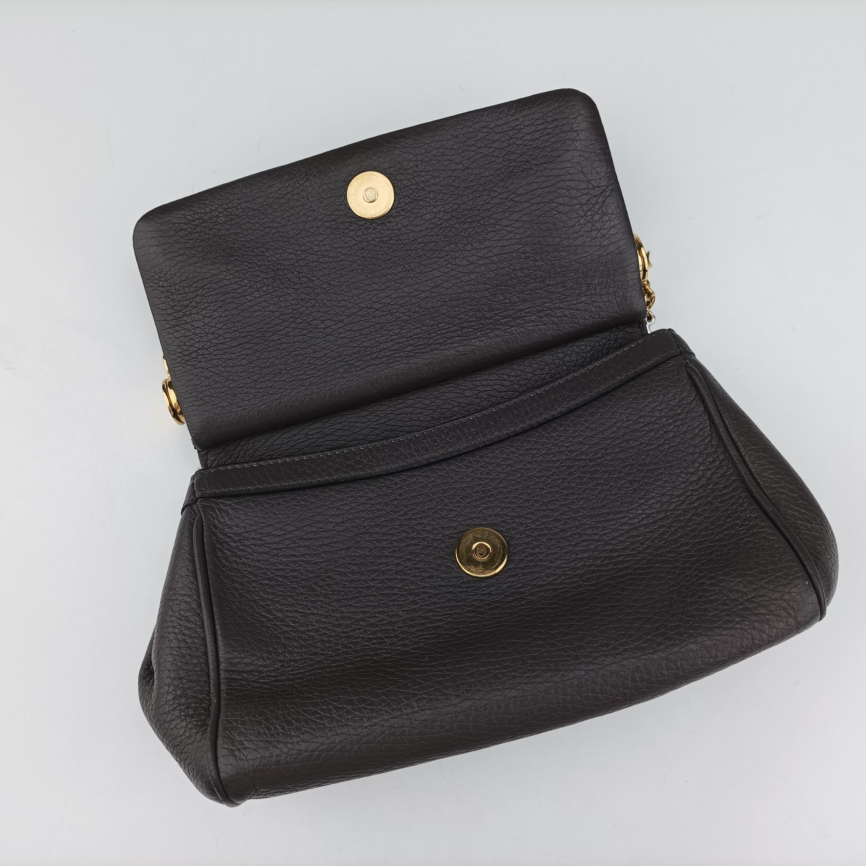 Vintage Dolce & Gabbana SICILY Dark Gray Leather  shoulderbag | stylenewstar