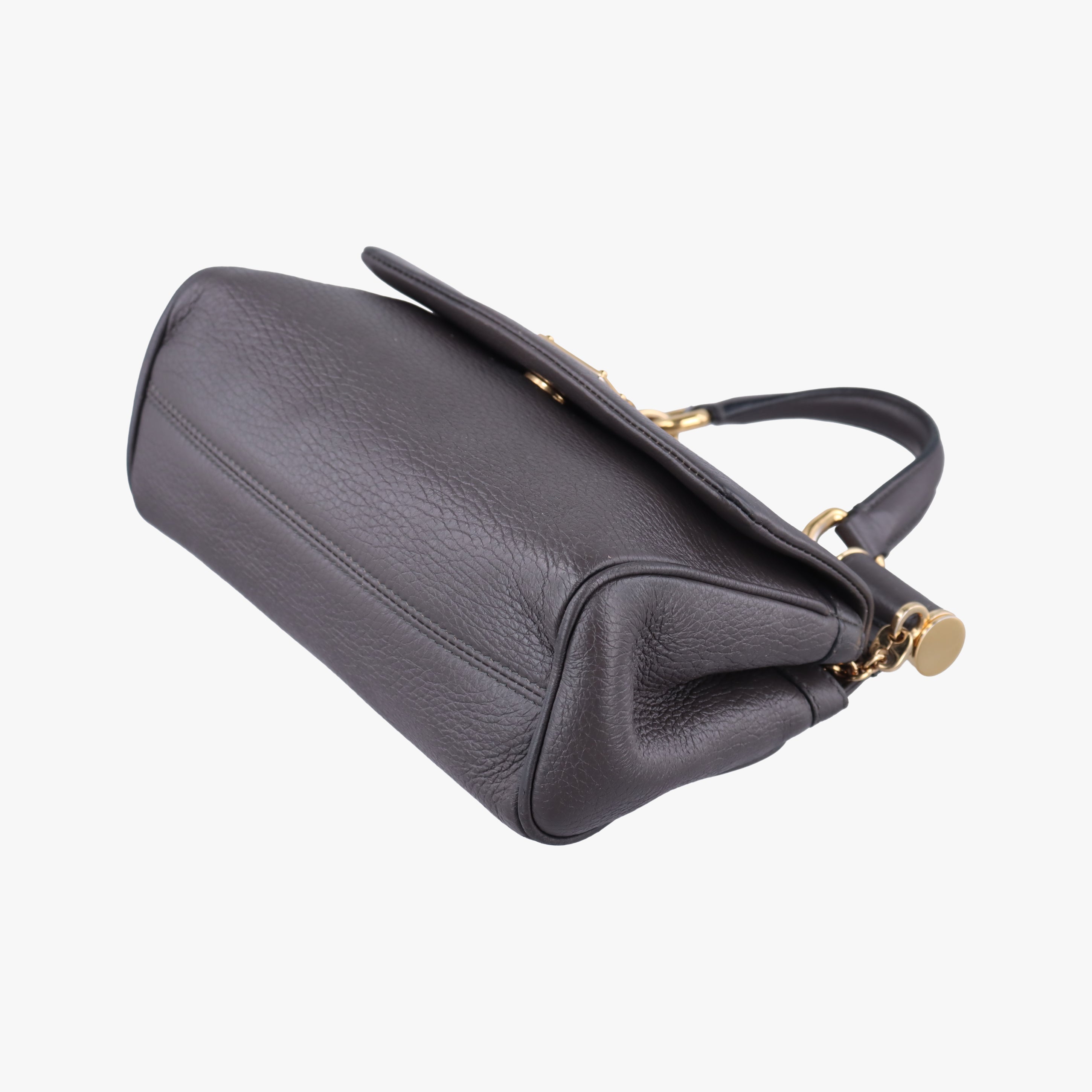 Vintage Dolce & Gabbana SICILY Dark Gray Leather  shoulderbag | stylenewstar