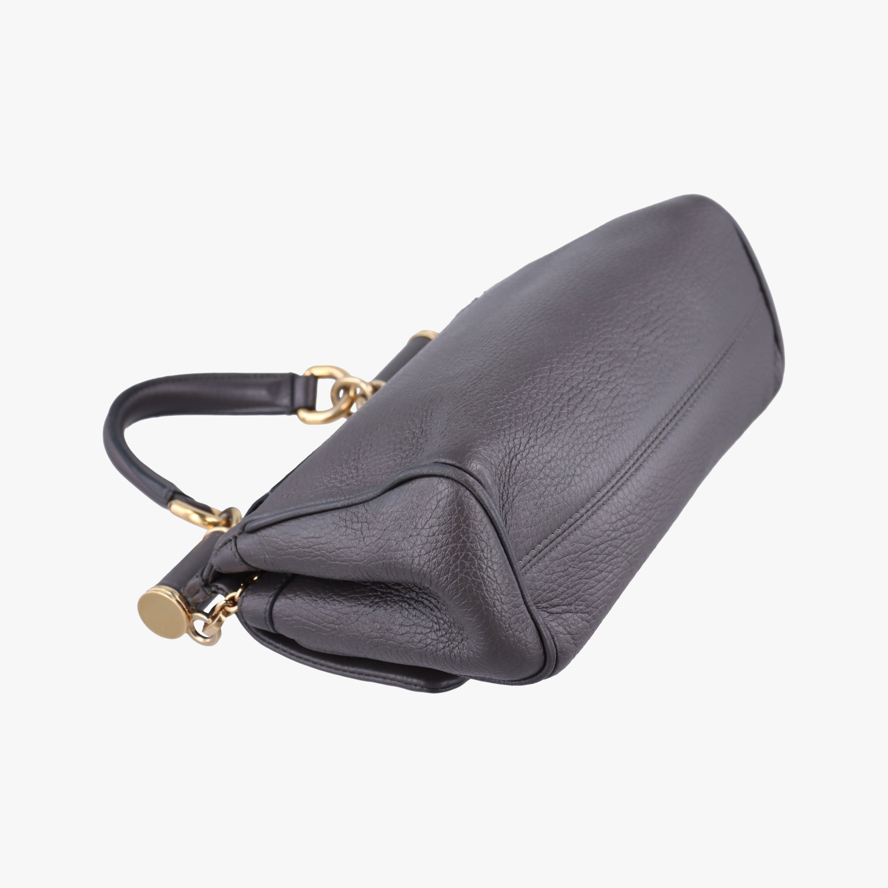 Vintage Dolce & Gabbana SICILY Dark Gray Leather  shoulderbag | stylenewstar