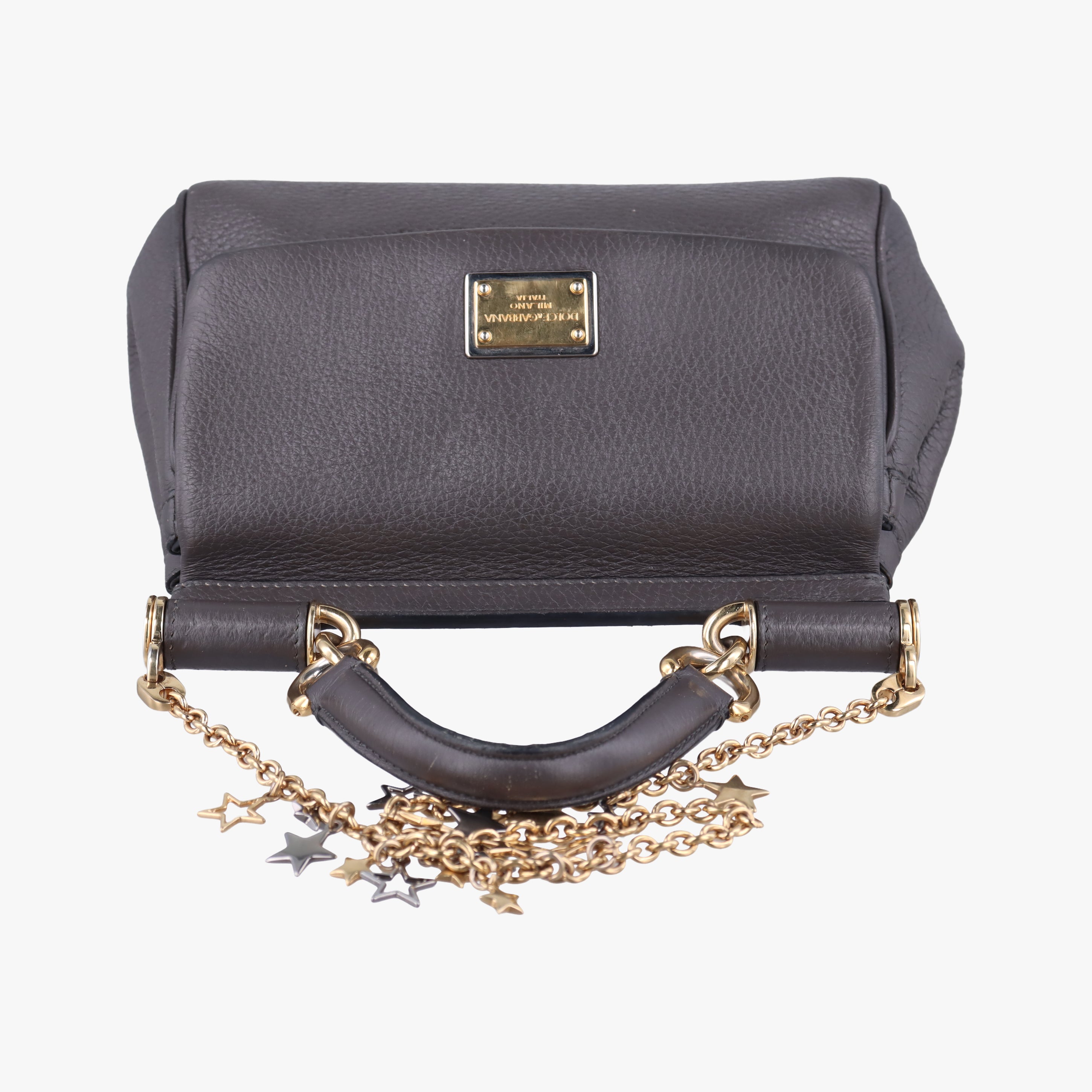 Vintage Dolce & Gabbana SICILY Dark Gray Leather  shoulderbag | stylenewstar