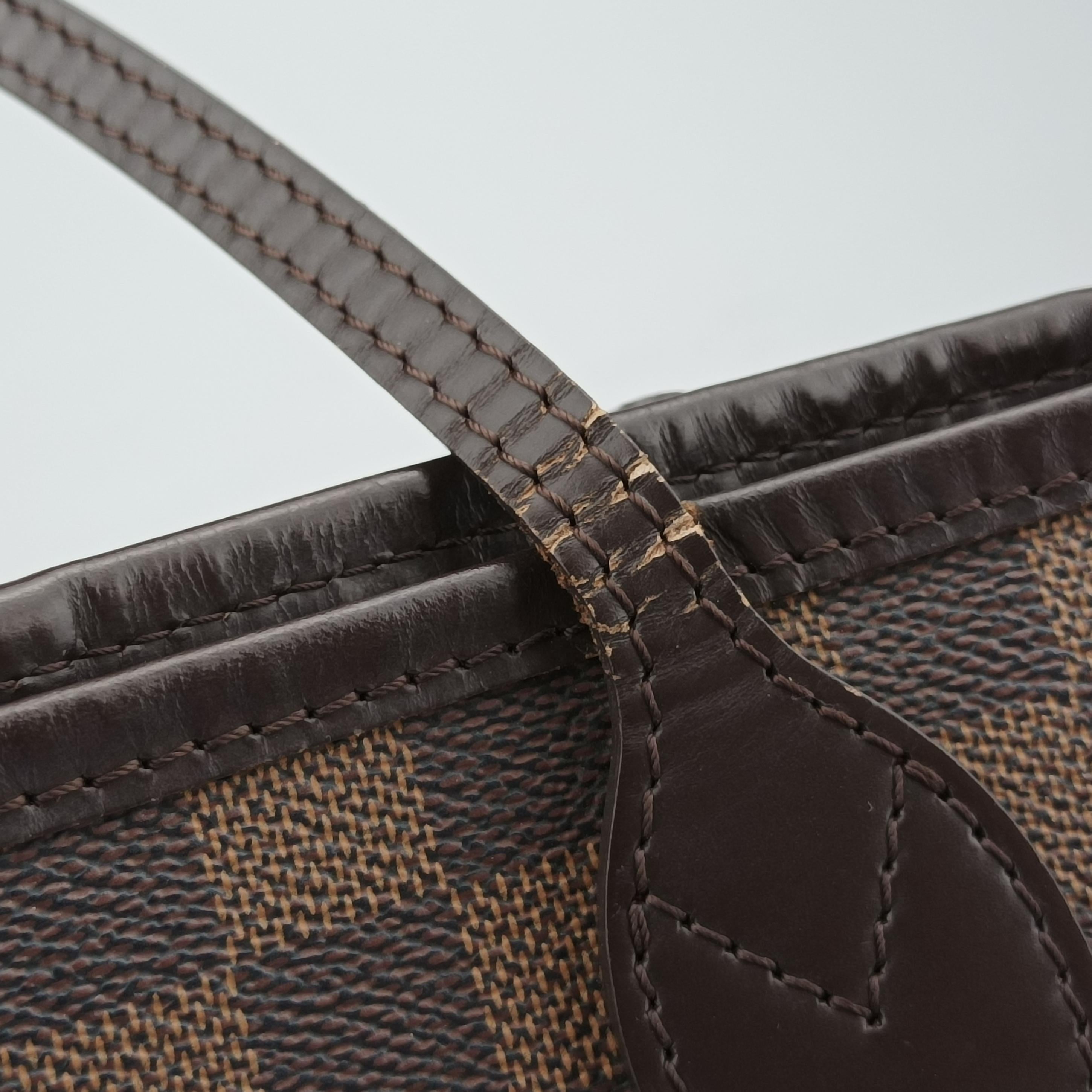 Pre-owned Louis Vuitton NEVERFULL MM EBENE Damier Canvas N51105 handbag | stylenewstar