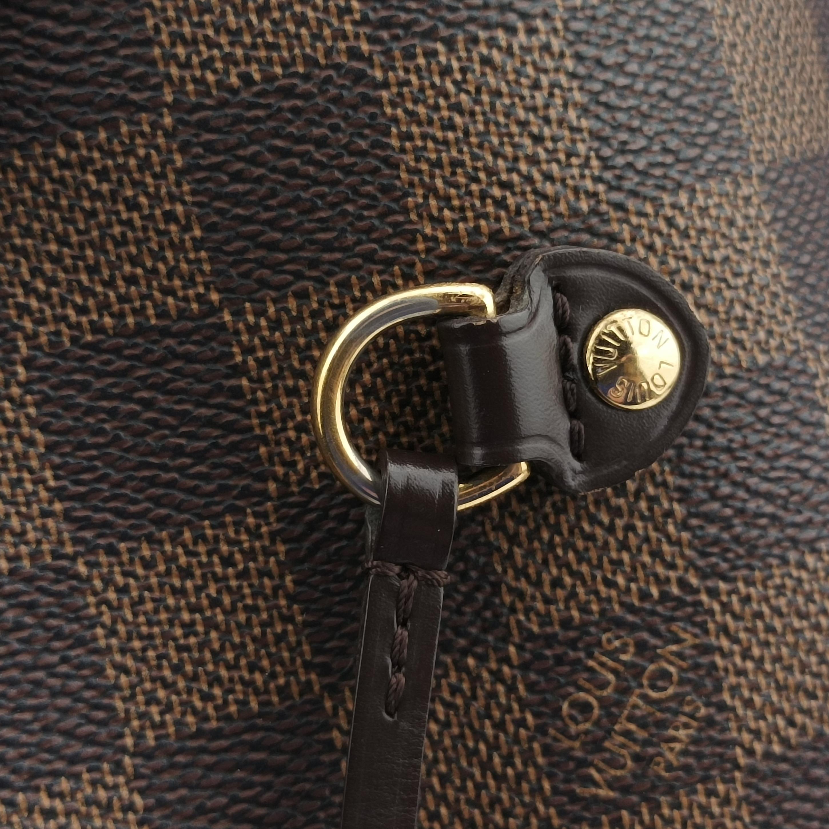 Pre-owned Louis Vuitton NEVERFULL MM EBENE Damier Canvas N51105 handbag | stylenewstar