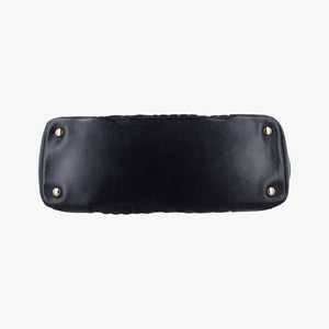 Vintage VERSACE Embossed Leather Talia Vanitas Black Leather  handbag | stylenewstar