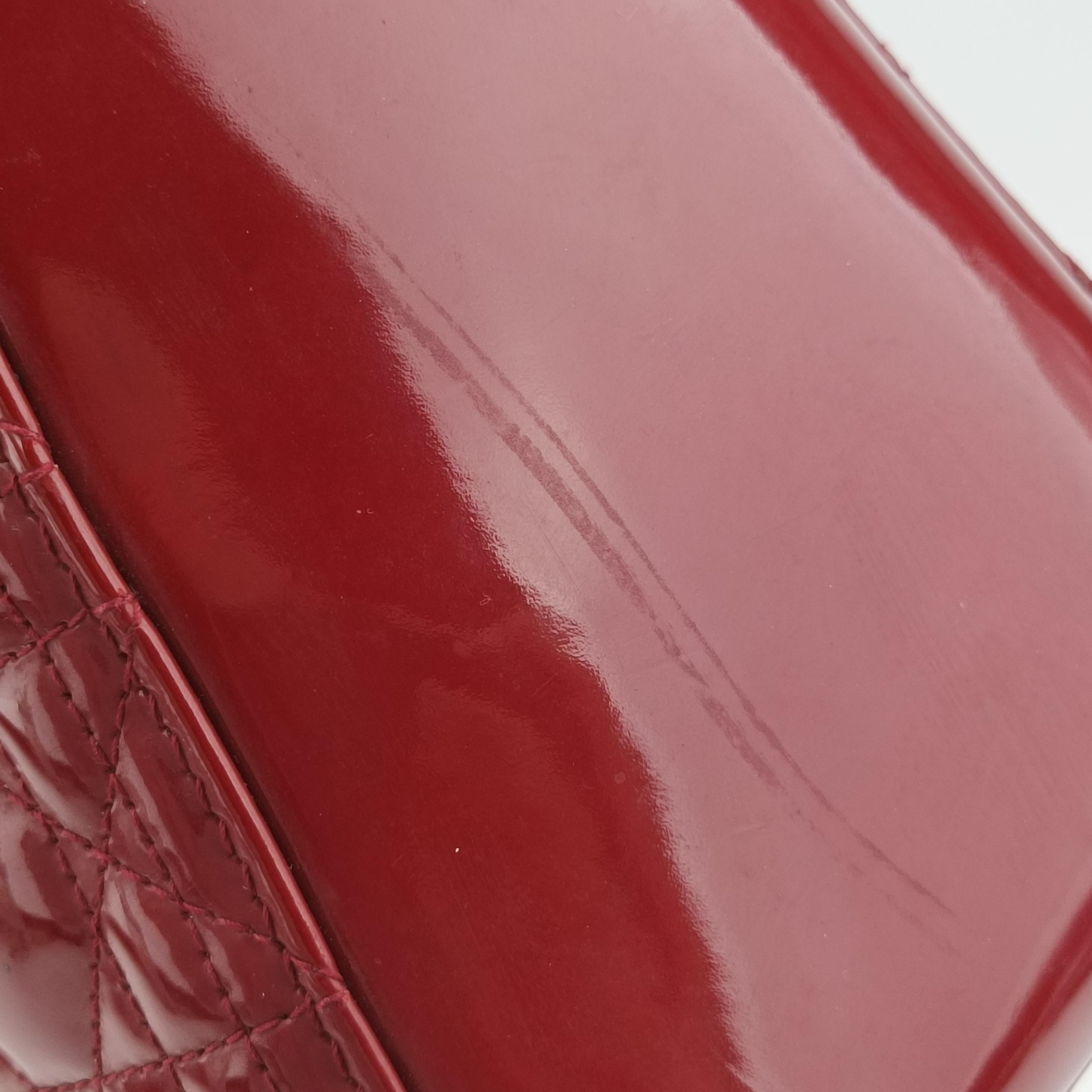 Vintage Christian Dior Lady Dior Red patent  shoulderbag | stylenewstar