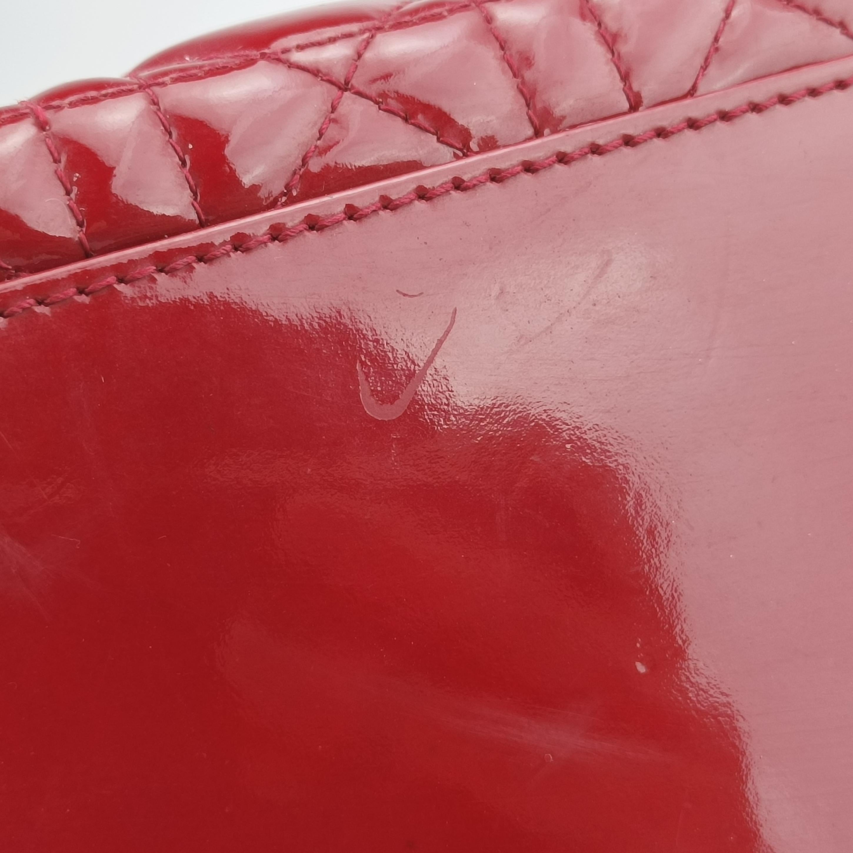 Vintage Christian Dior Lady Dior Red patent  shoulderbag | stylenewstar