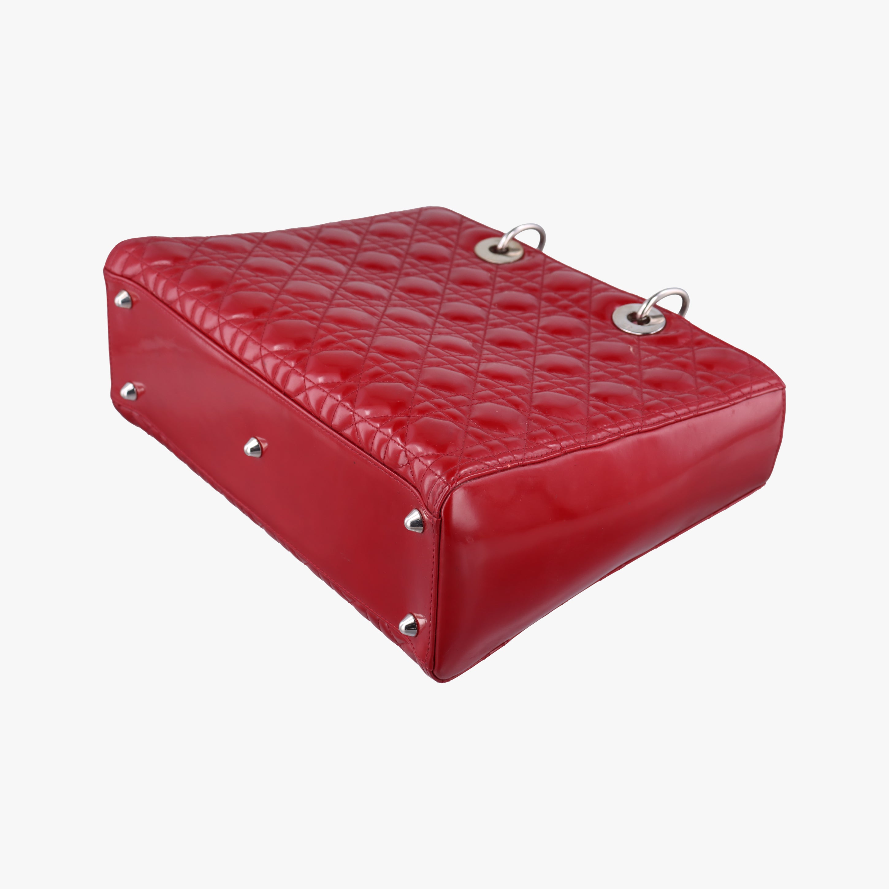 Vintage Christian Dior Lady Dior Red patent  shoulderbag | stylenewstar