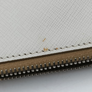 Pre-owned Prada Triangular logo plate Golden×White SAFFIANO Leather BT947C shoulderbag | stylenewstar