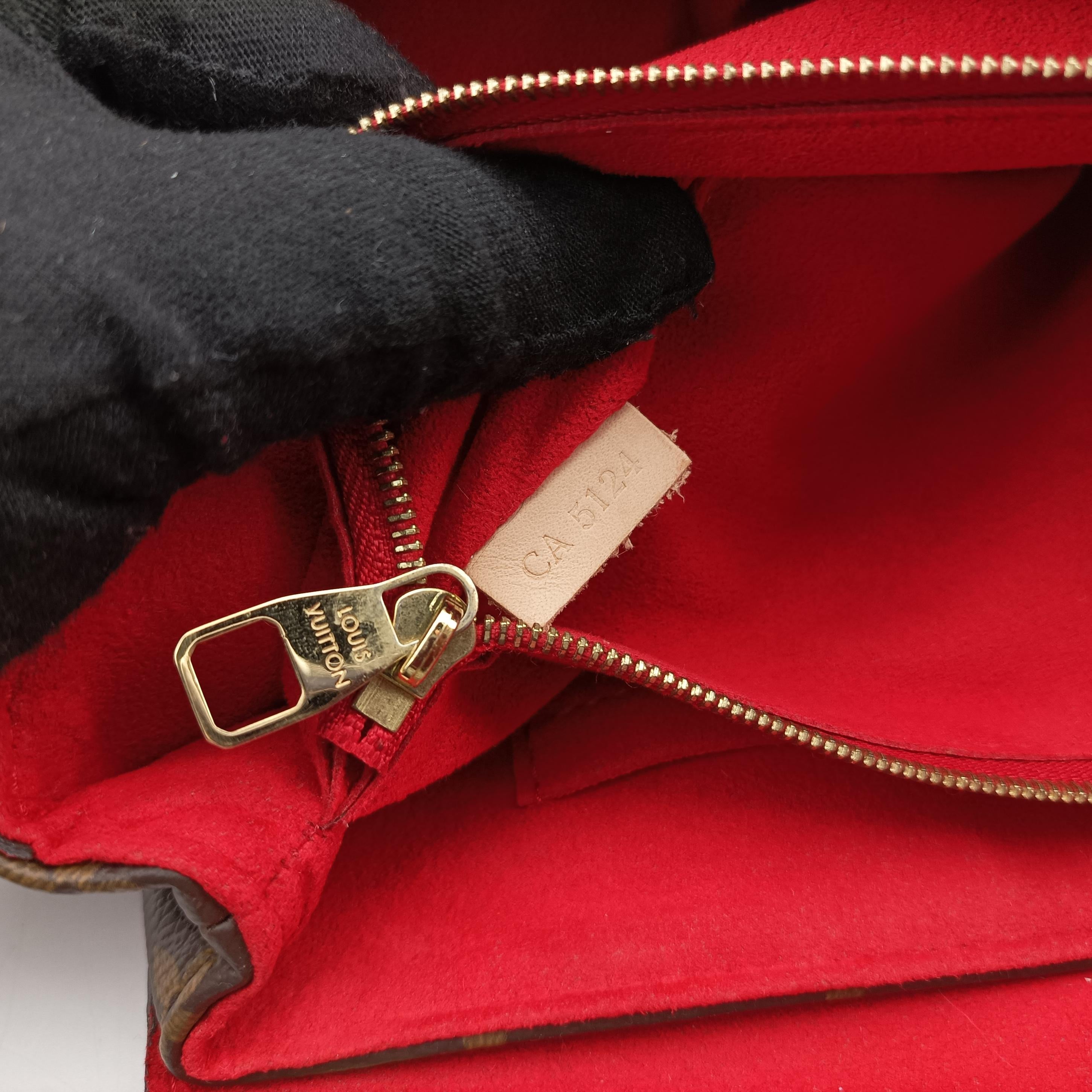 Vintage Louis Vuitton PALLAS Chain Brown×CERISE Monogram Canvas×calf leather M41201 shoulderbag | stylenewstar