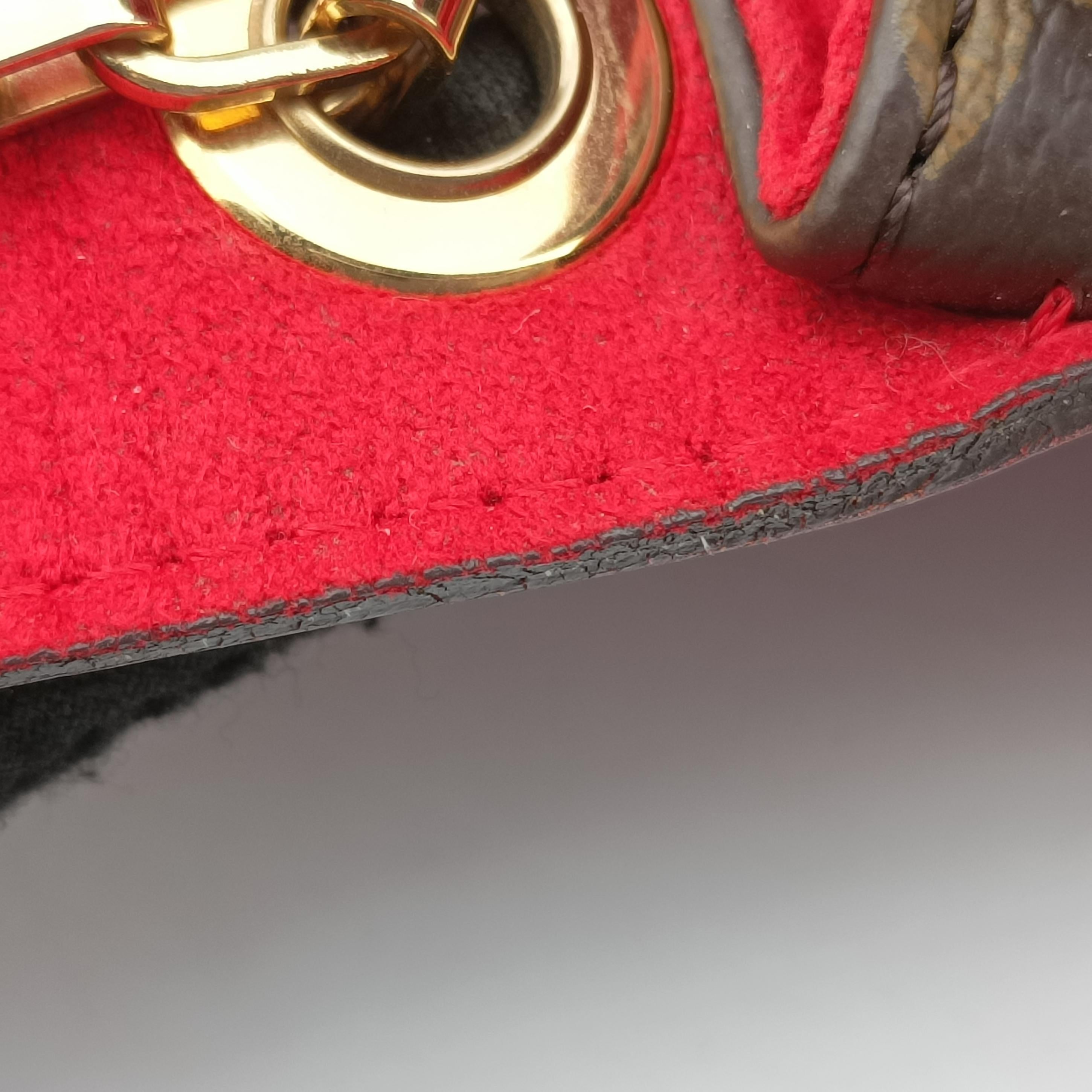 Vintage Louis Vuitton PALLAS Chain Brown×CERISE Monogram Canvas×calf leather M41201 shoulderbag | stylenewstar