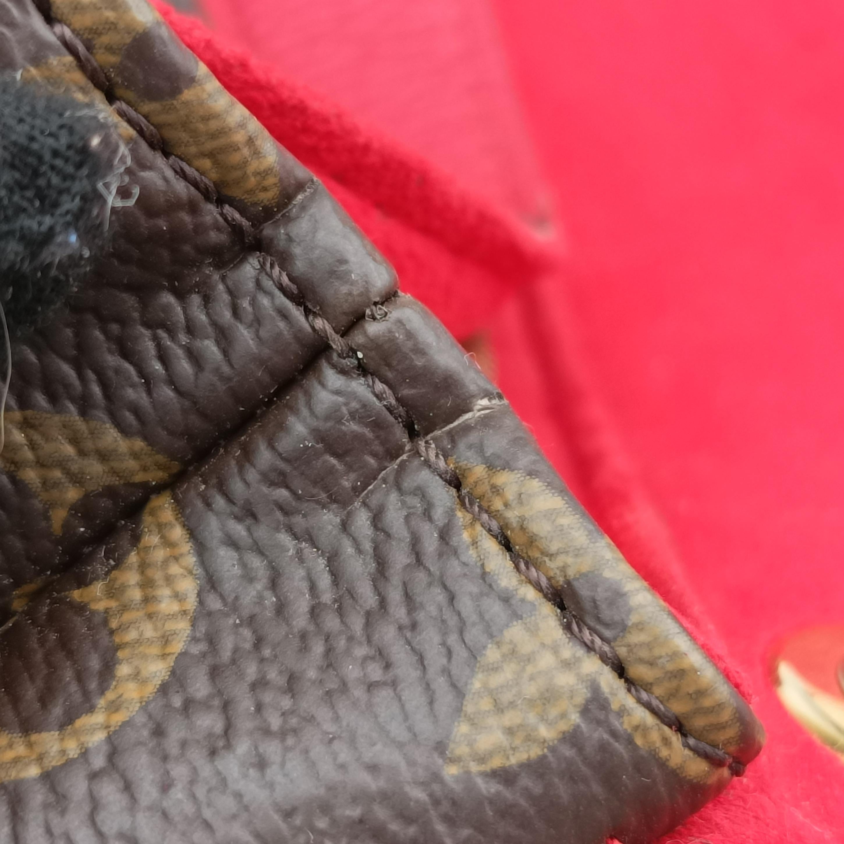 Vintage Louis Vuitton PALLAS Chain Brown×CERISE Monogram Canvas×calf leather M41201 shoulderbag | stylenewstar