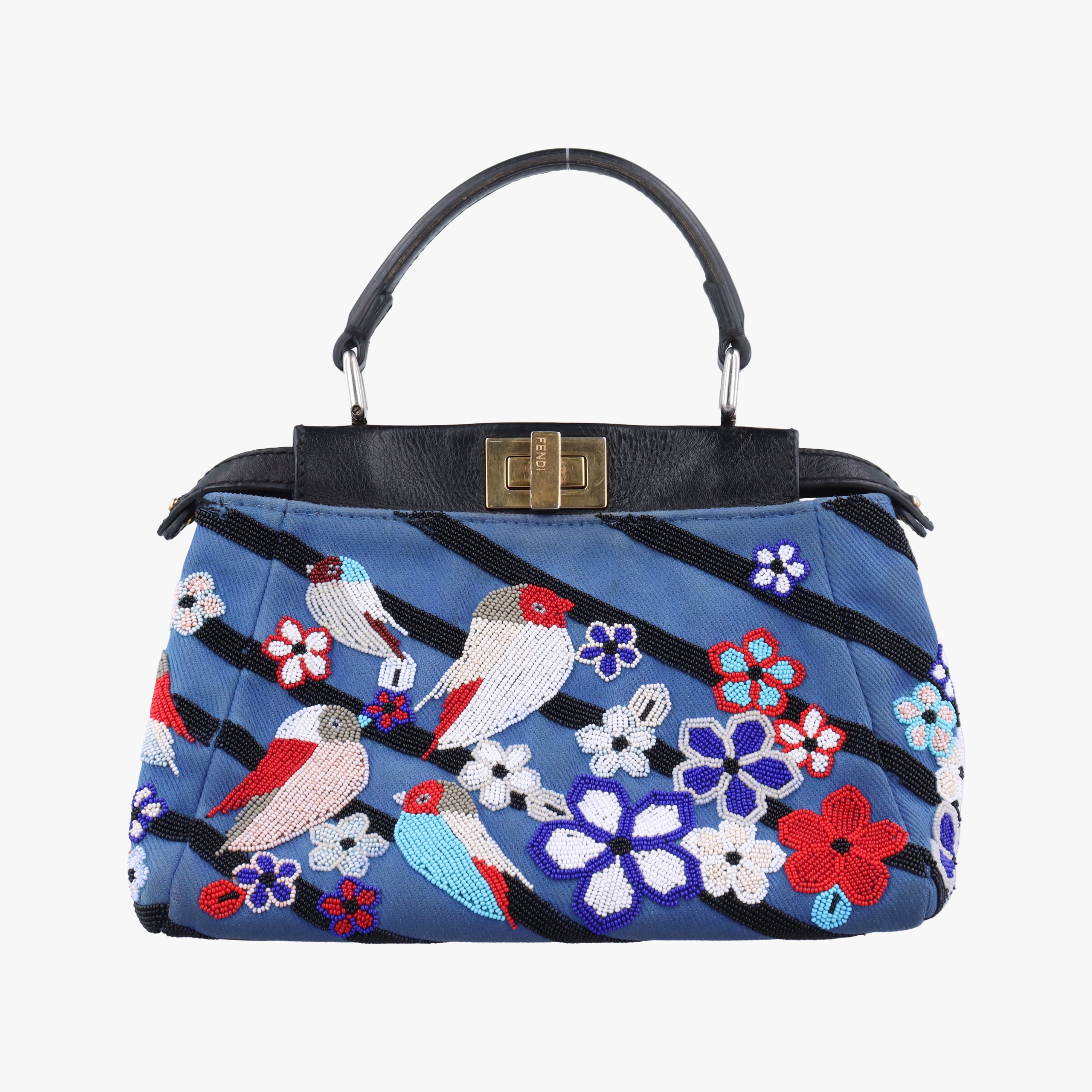 Pre-owned Fendi PEEKABOO Multicolour Canvas×Leather 8BN244 shoulderbag | stylenewstar