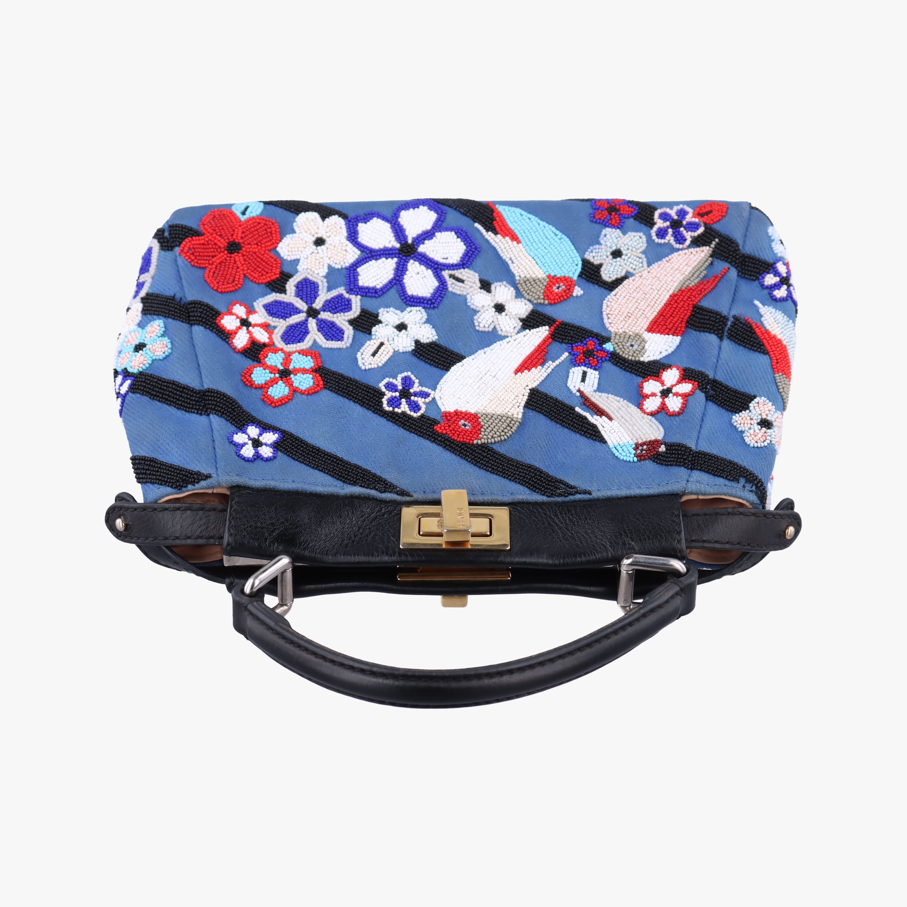 Pre-owned Fendi PEEKABOO Multicolour Canvas×Leather 8BN244 shoulderbag | stylenewstar