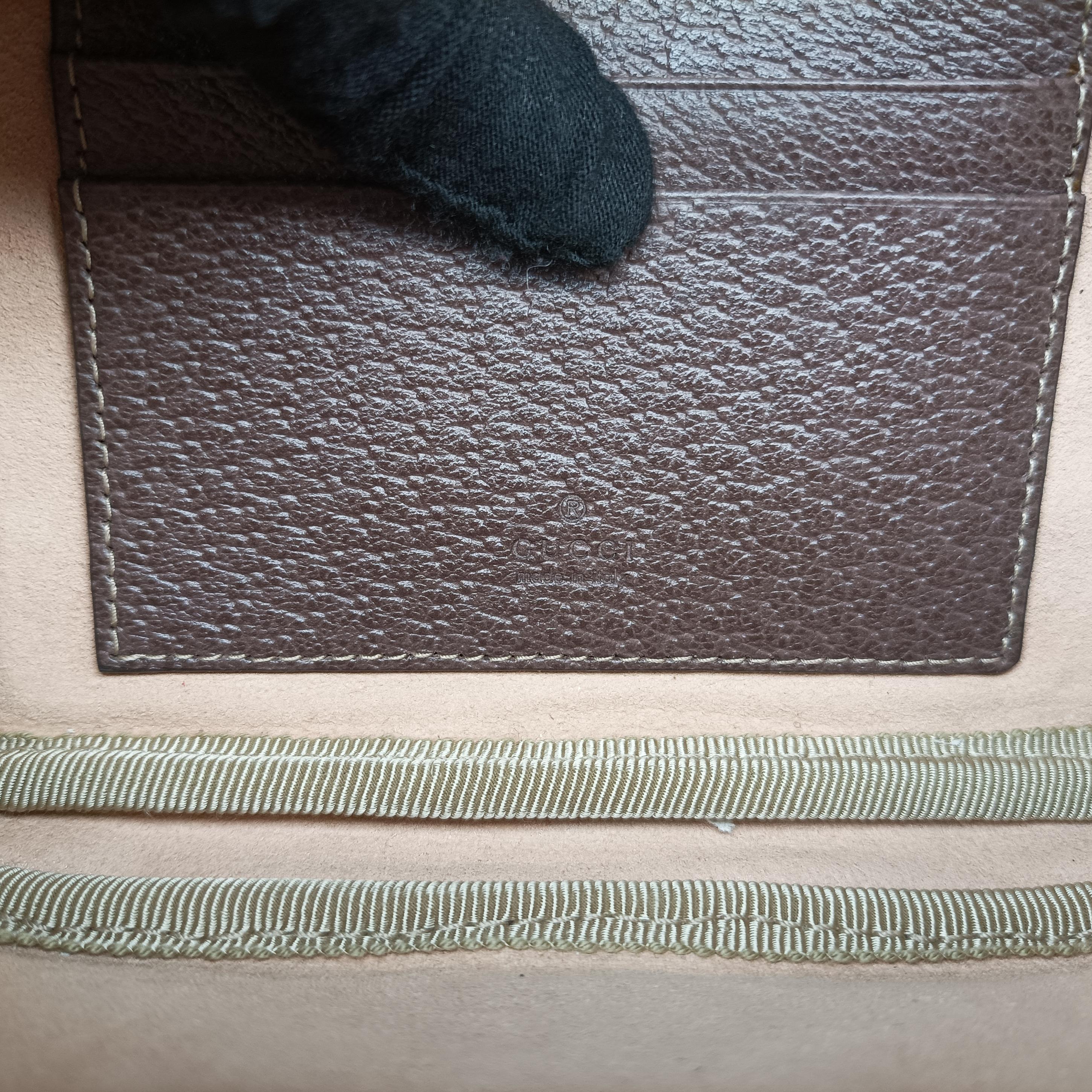 Pre-owned Gucci Ophidia beige×red×green PVC coated canvas 519308 bum bag/waist bag | stylenewstar